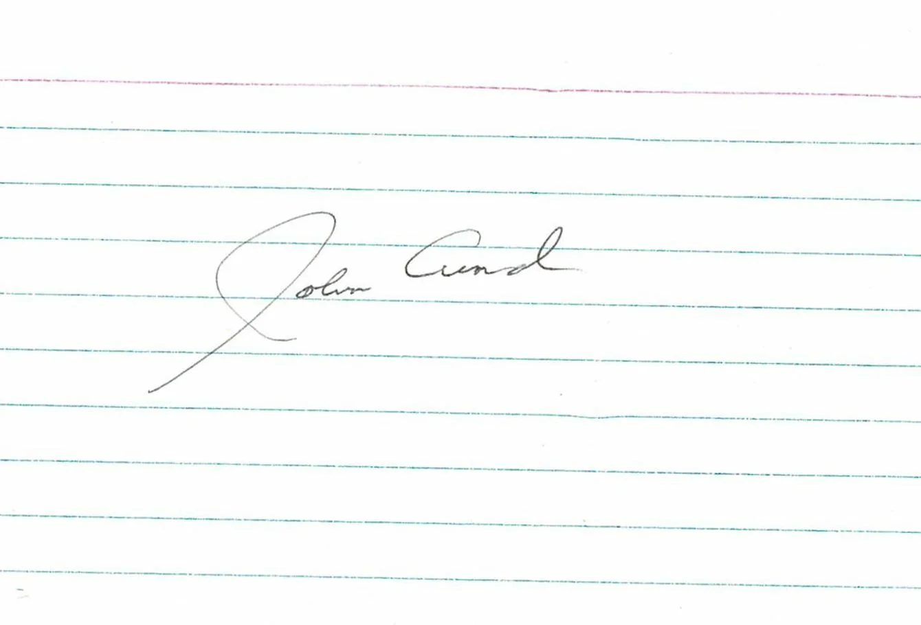 John Lund — John Lund A Foreign Affair Autographed Signed Index Card AMCo COA 15293, изображение 2