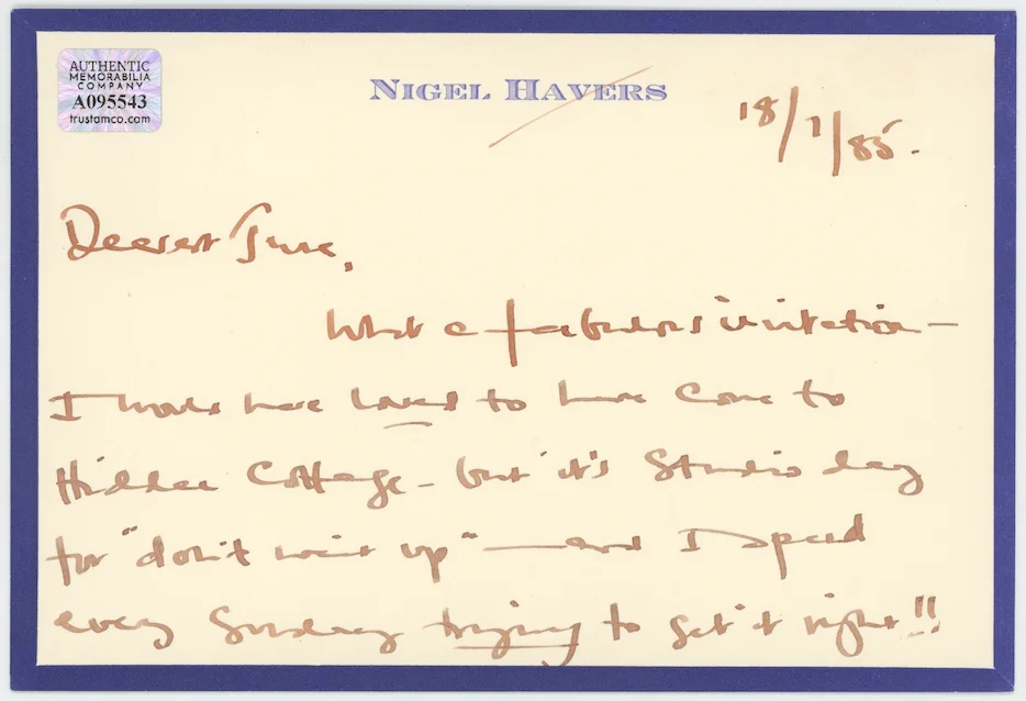 Nigel Havers British Actor Autographed Signed Letter AMCo COA 30053, image 2