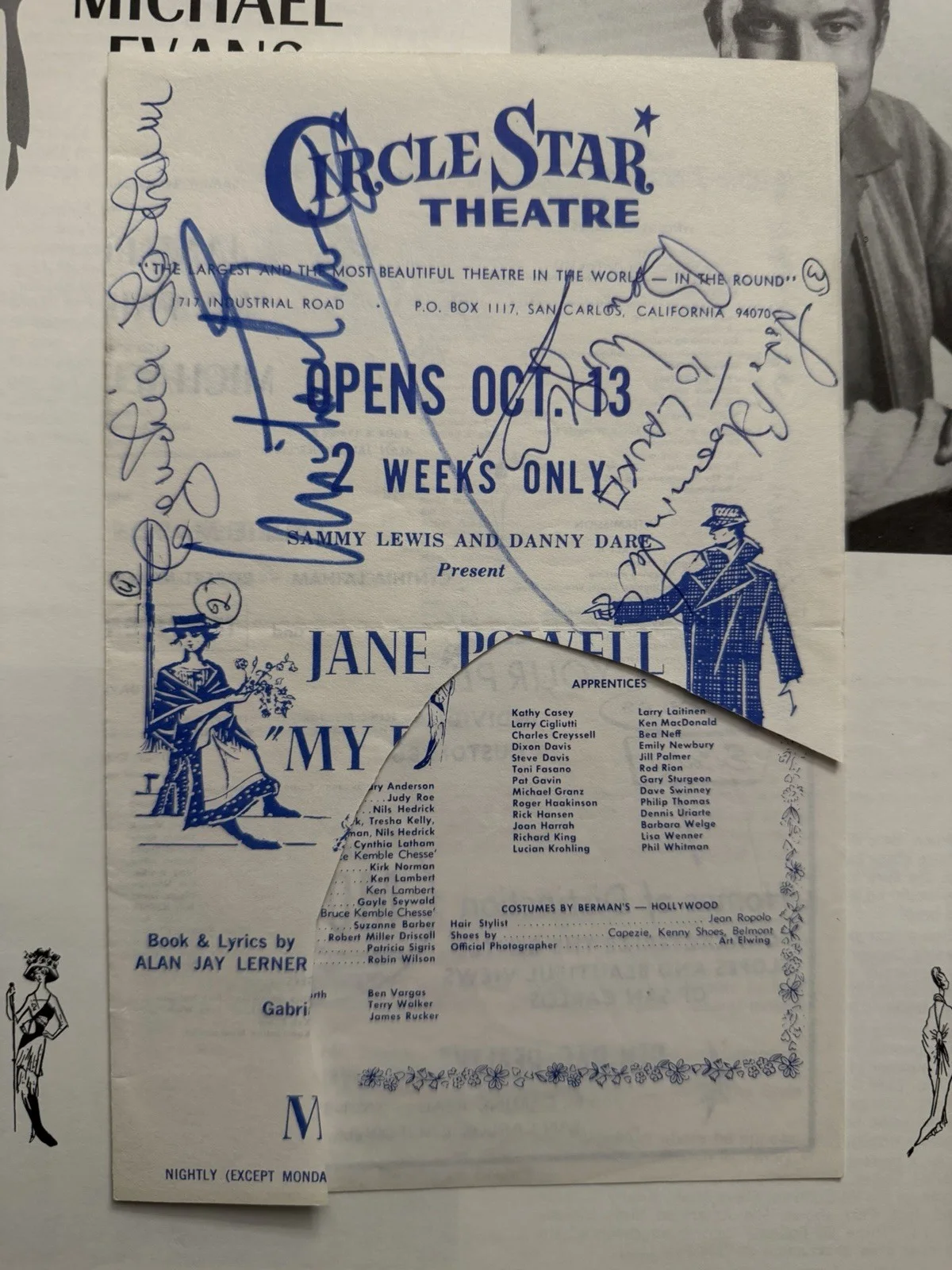 Jane Powell — My Fair Lady Signed Original Theater Program Jane Powell Circle Star Theatre, image 4