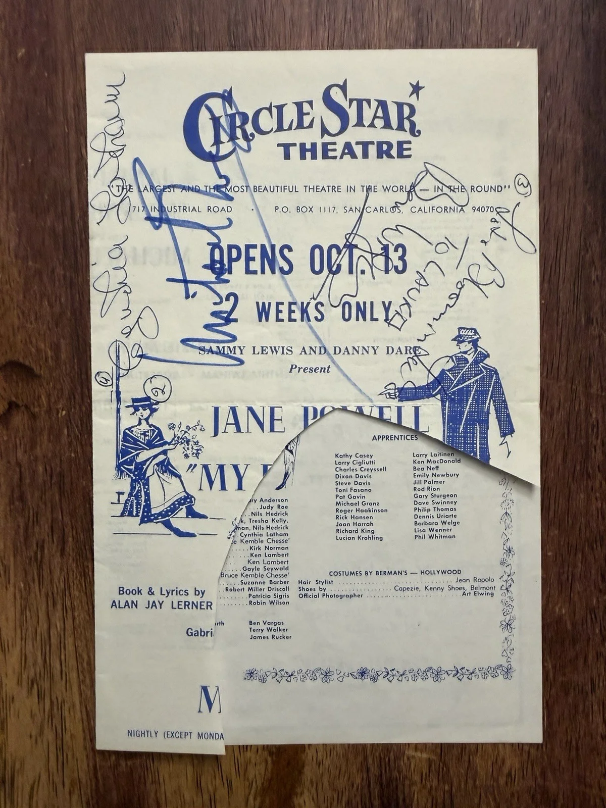 Jane Powell — My Fair Lady Signed Original Theater Program Jane Powell Circle Star Theatre, image 5