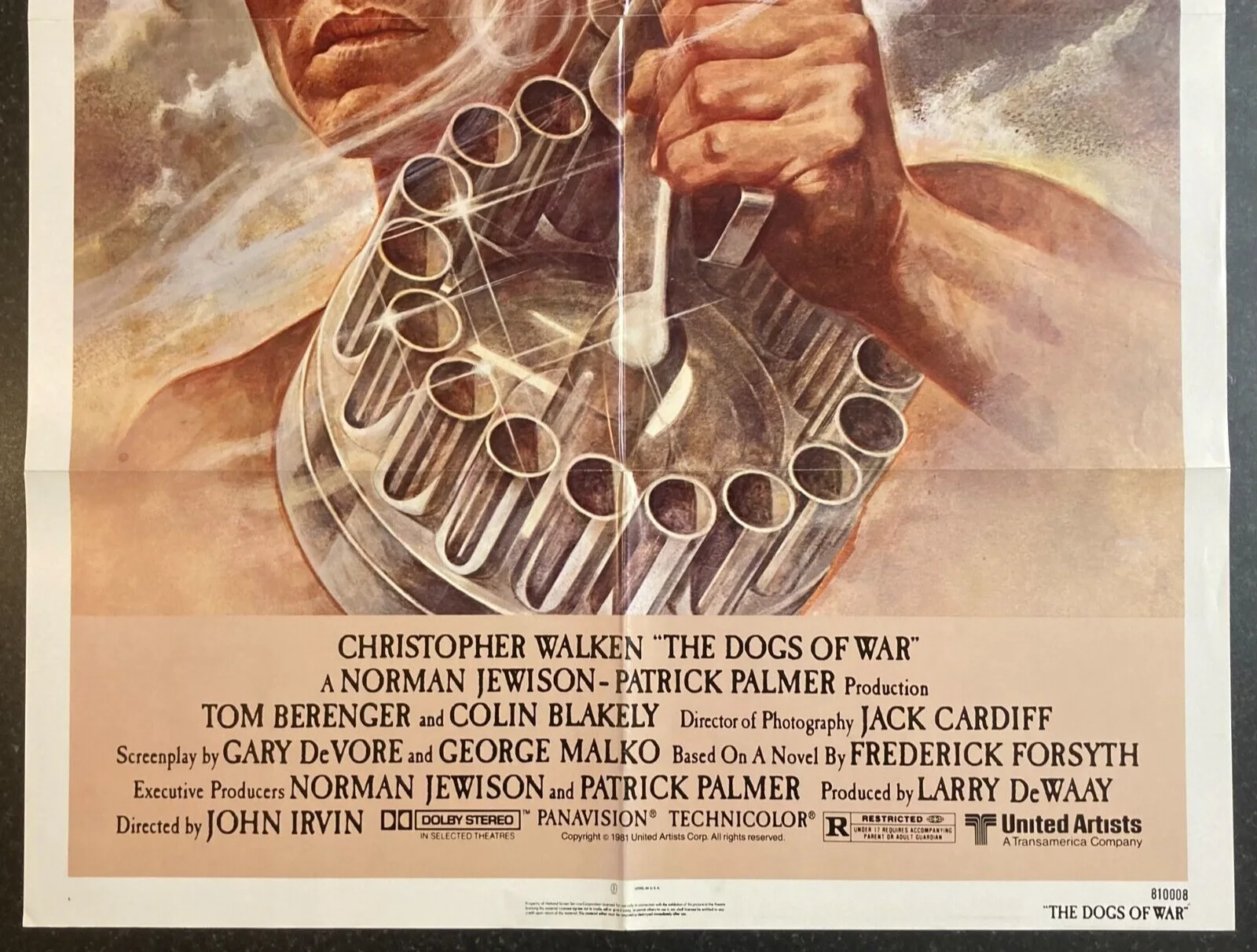 THE DOGS OF WAR 1980 Original Cinema US ONE SHEET Movie POSTER Walken & Berenger, изображение 3