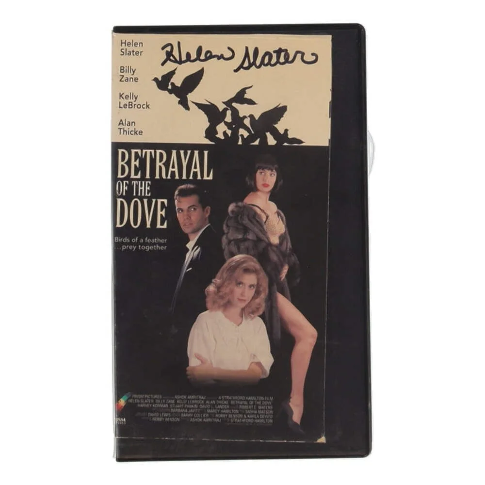 Helen Slater — Helen Slater Signed (JSA) "Betrayal of the Dove" VHS Cover Insert - Ellie West