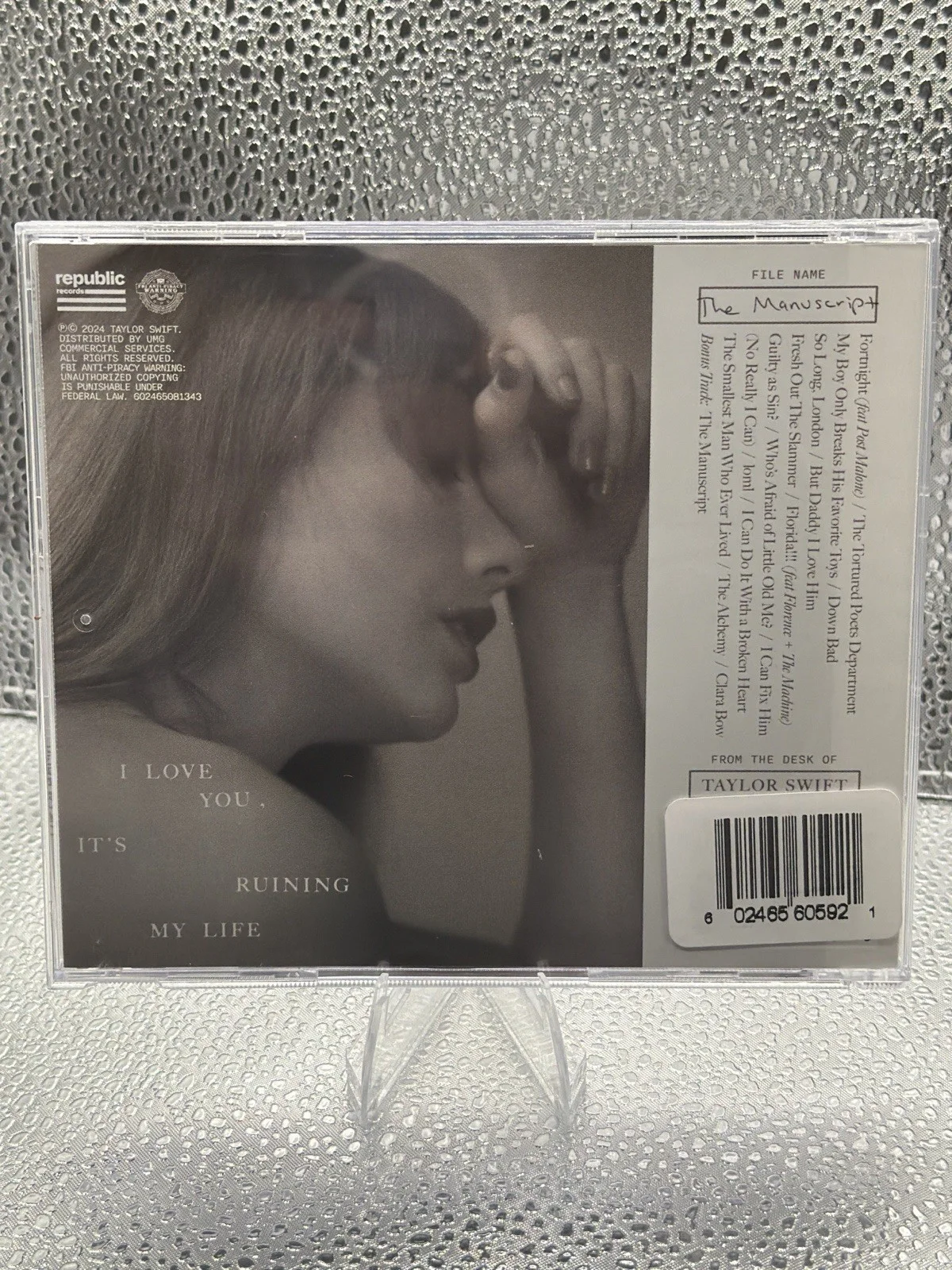 taylor swift signed tortured poets cd The Manuscript Cd Insert JSA COA, image 2
