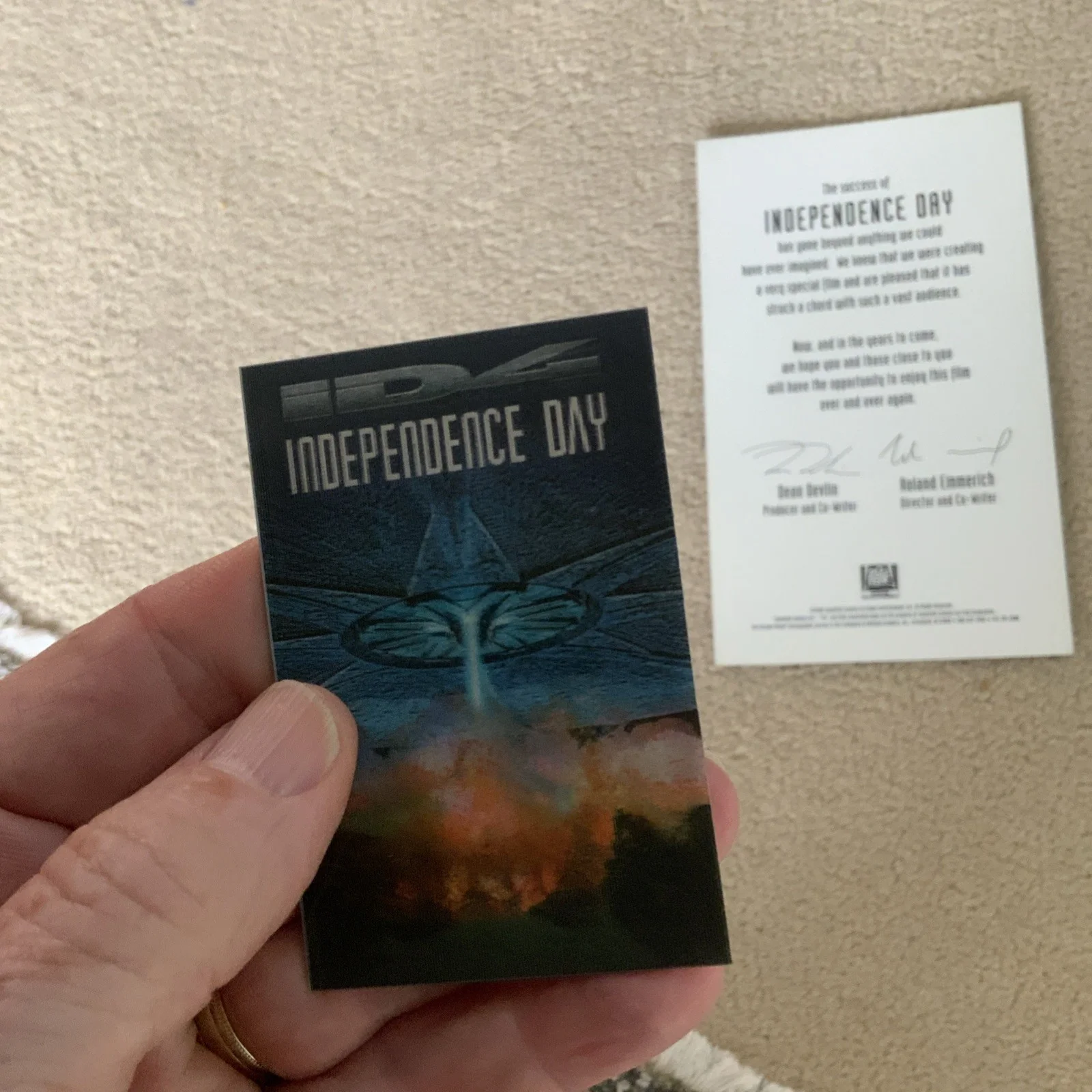 Very Rare Independence Day Small Lenticular Card Complete With Larger Version, image 4