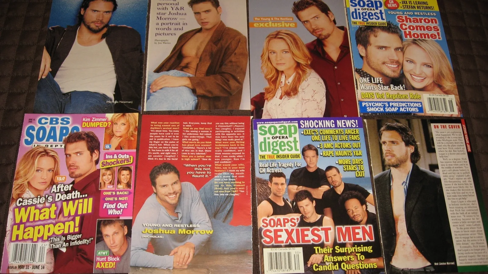 Joshua Morrow — Young & Restless Joshua Morrow Autographed Headshot Candid, Calendar & Clippings, image 3