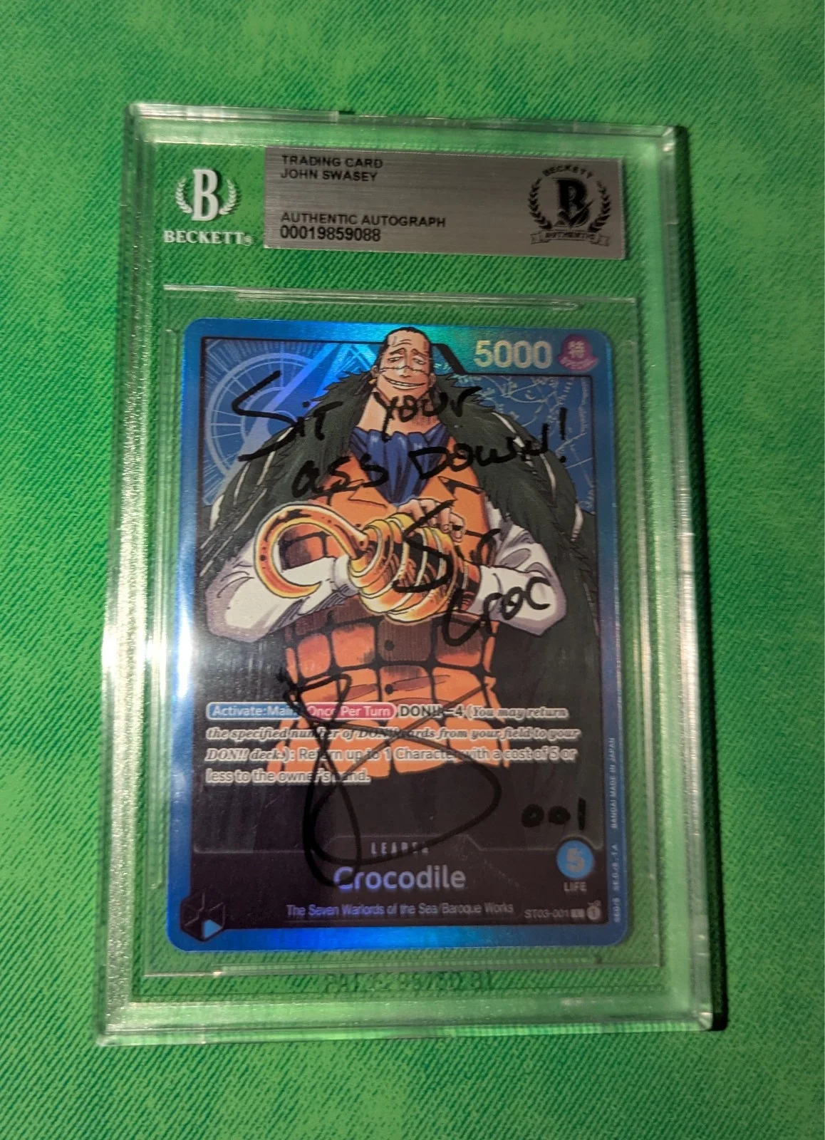John Swasey — SIR CROCODILE Custom Inscribed Card (Pioneer Item 001) – Signed by John Swasey, изображение 2