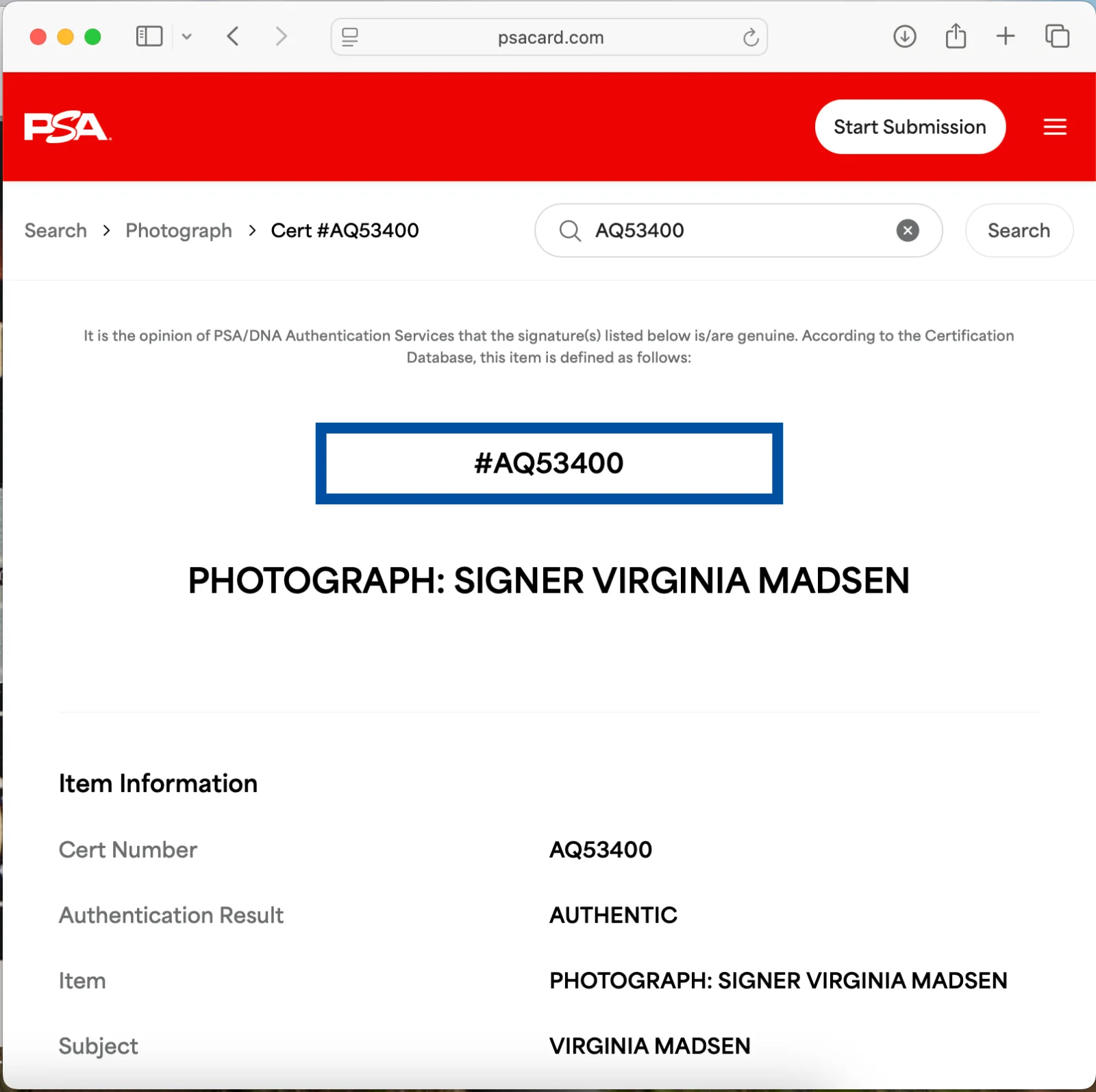 Virginia Madsen — VIRGINIA MADSEN SIGNED 8x10 PHOTO PSA DNA AUTOGRAPH CANDYMAN POSTER, изображение 3
