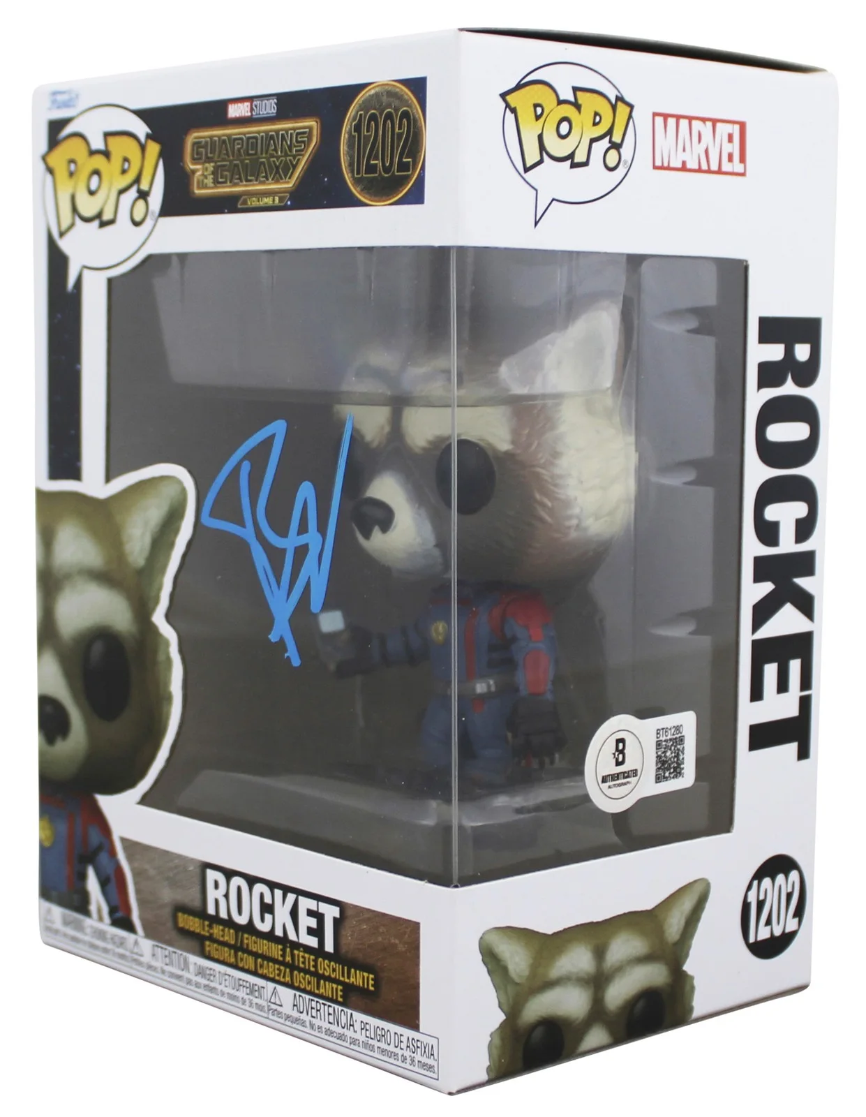 Bradley Cooper — Bradley Cooper Guardians of the Galaxy Signed #1202 Funko Pop Vinyl Figure BAS 2, изображение 2
