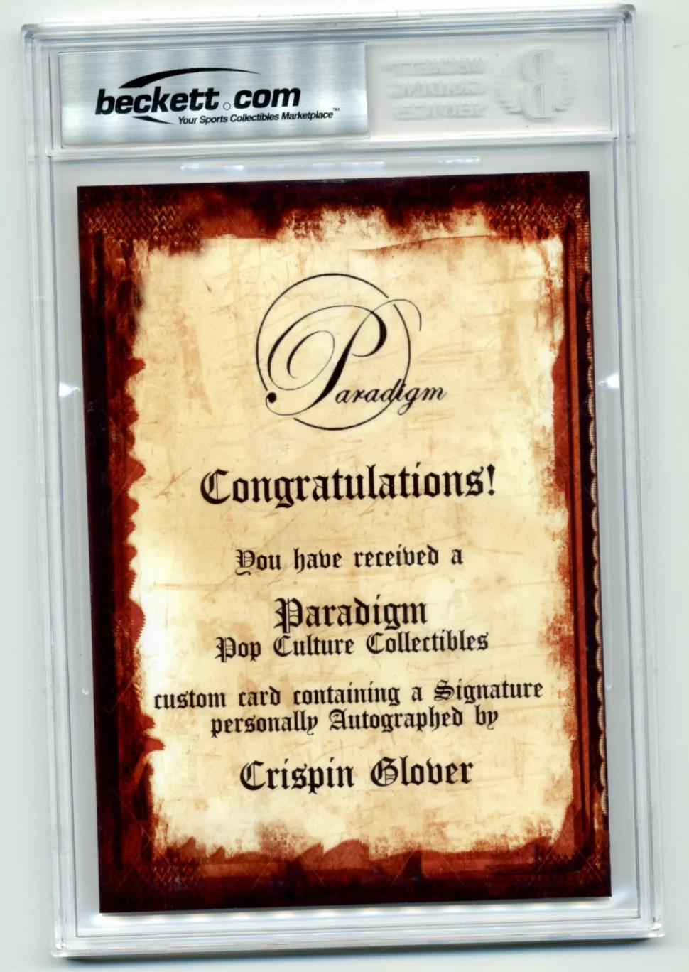 Crispin Hellion Glover — CRISPIN GLOVER -BACK TO THE FUTURE- Beckett Signed/Autograph/Auto 5x7 Movie Card, изображение 2