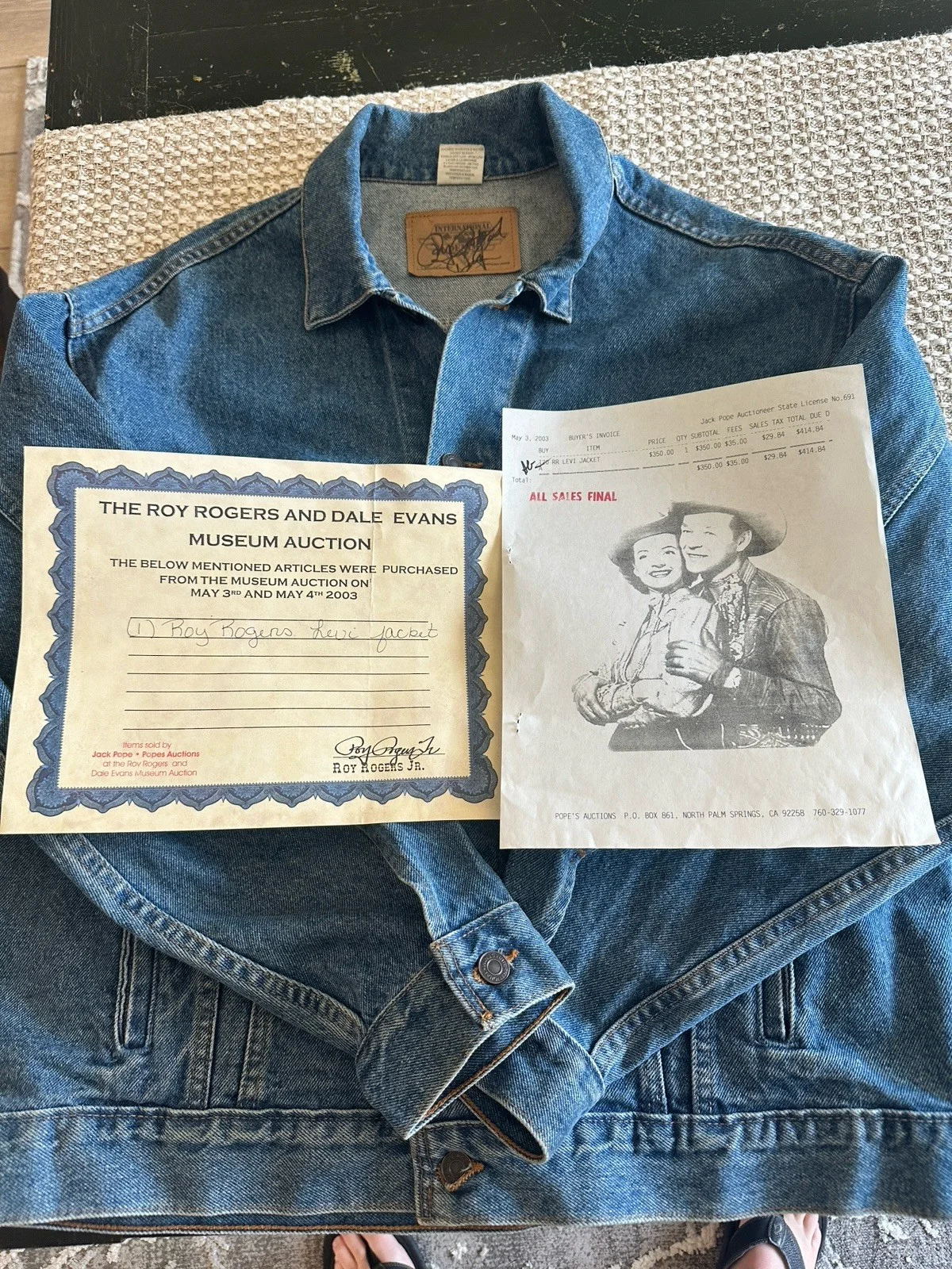 Roy Rogers — VTG Roy Rogers Dale Evans * Signed * Jacket From Estate Sale COA Rare Western, изображение 4