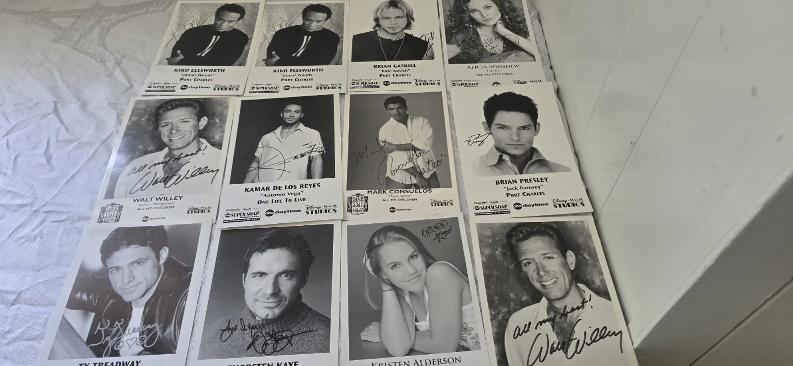 Kiko Ellsworth, Brian Gaskill, Alicia Minshew, Walt Willey, Ty Tt — Original Autographed Soap Opera Photos Port Charles All My Children Cast, image 3