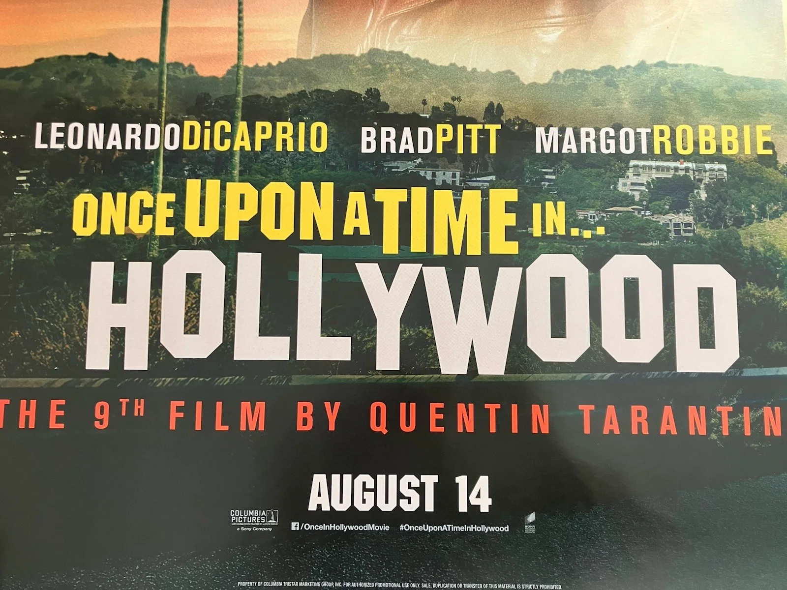 Authentic Once Upon A Time In Hollywood Uk Quad Poster, image 3