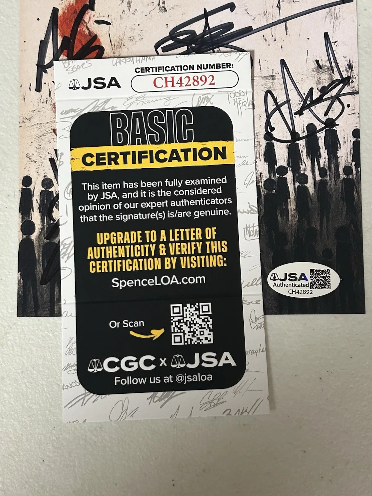 THREE DAYS GRACE AUTOGRAPHED SIGNED FRAMED ALIENATION CD COVER JSA COA # CH42892, image 2
