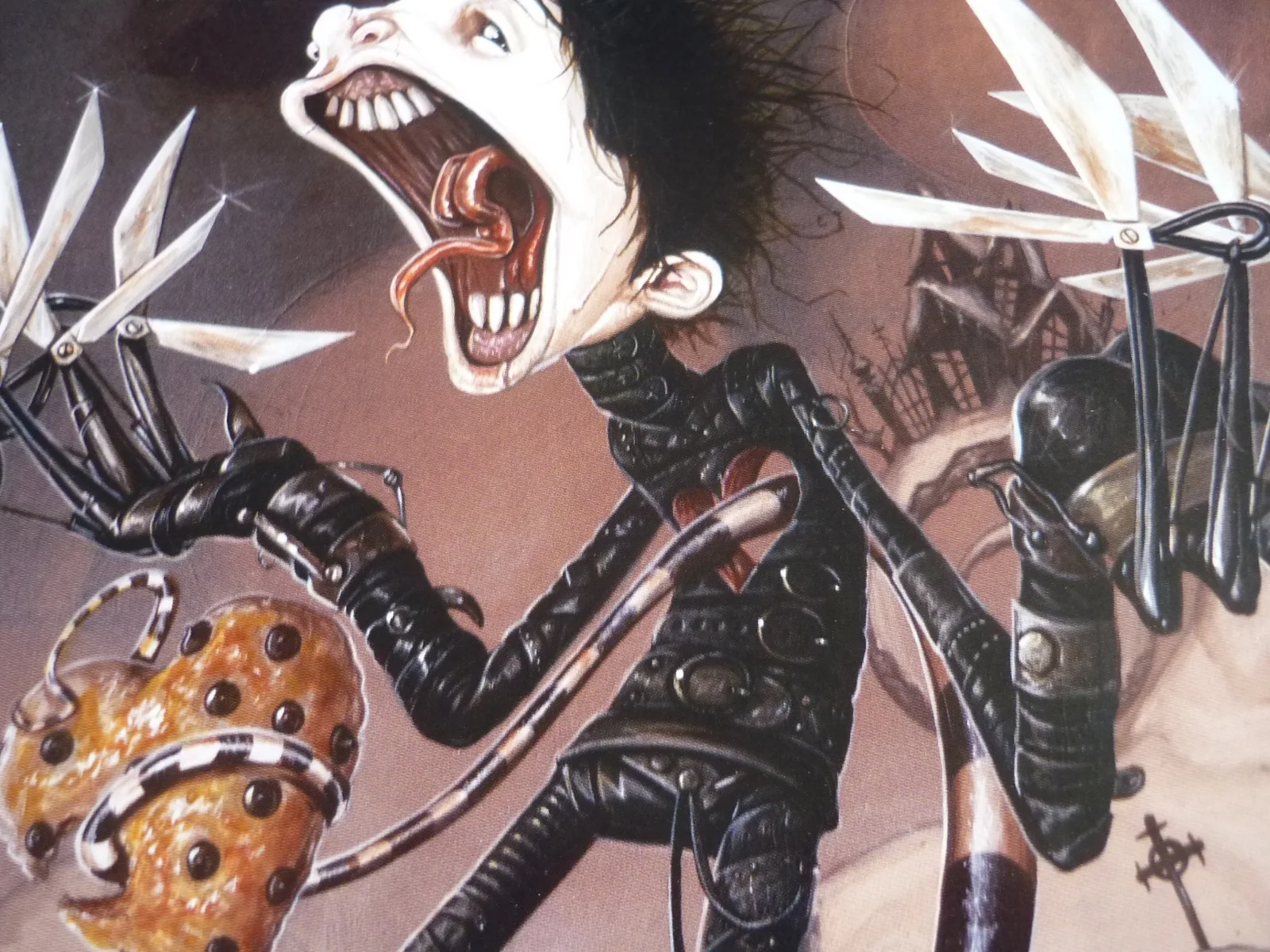 Framed mounted a4 Poster Film edward scissorhands snowman cake nightmare xmas, изображение 2