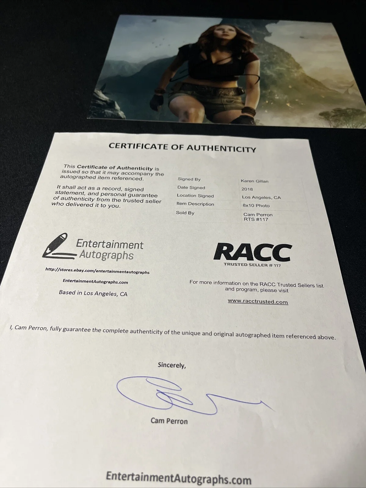 Karen Gillan — KAREN GILLAN Signed Autographed Jumanji 8x10 Photo COA Stunning!, image 2