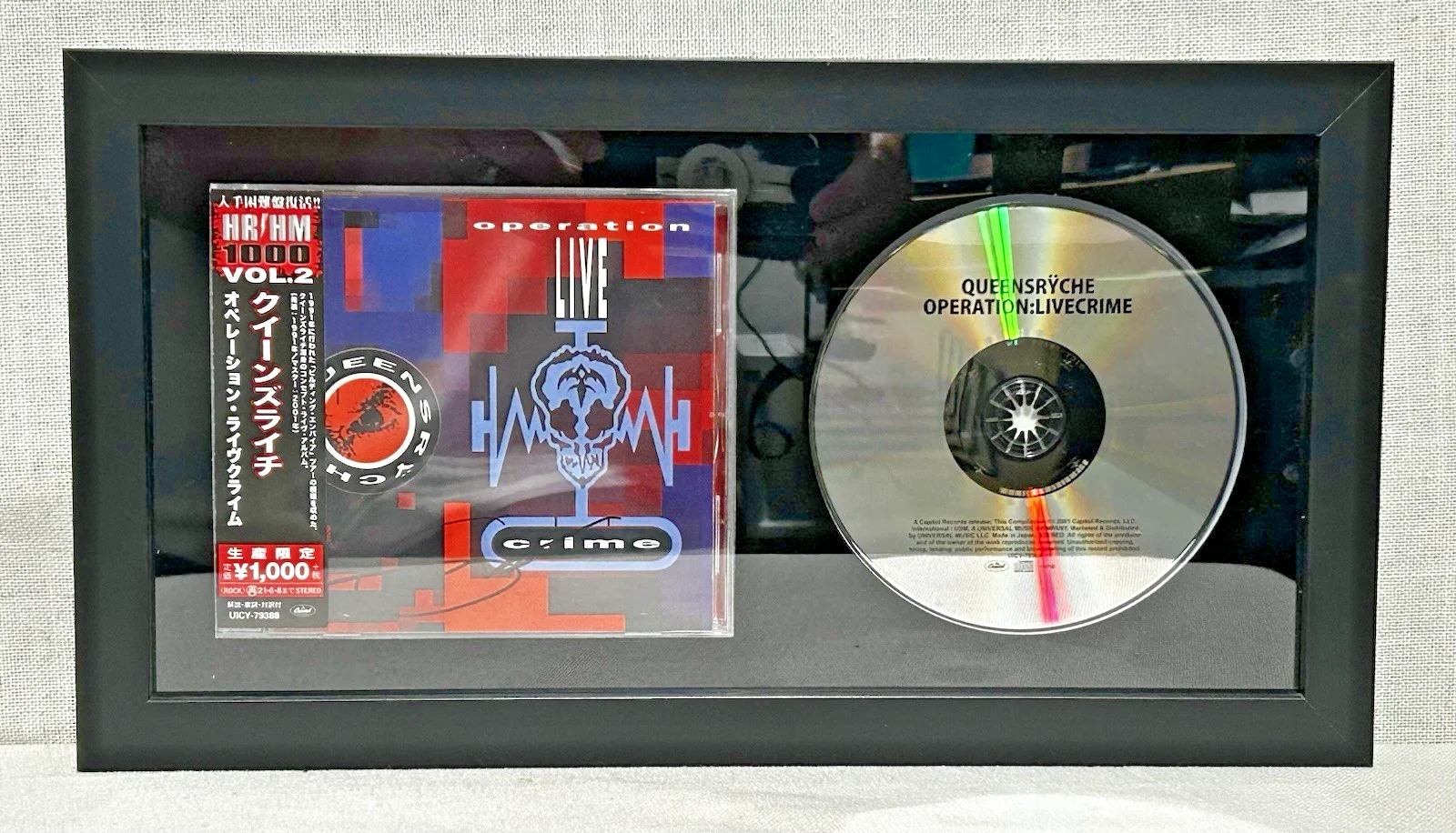 Geoff Tate Signed Queensryche Operation LiveCrime Japan Import Framed CD, image 4