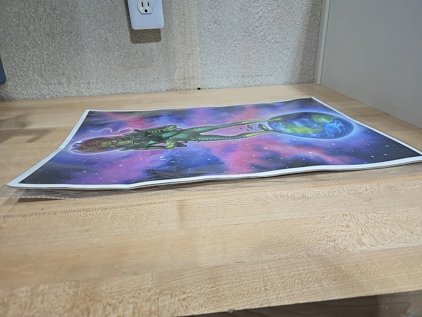 Doug P'Gosh — DOUG P'GOSH Mars Attacks SIGNED 18x12 Poster Comic Artwork (Needs Pressing), image 4