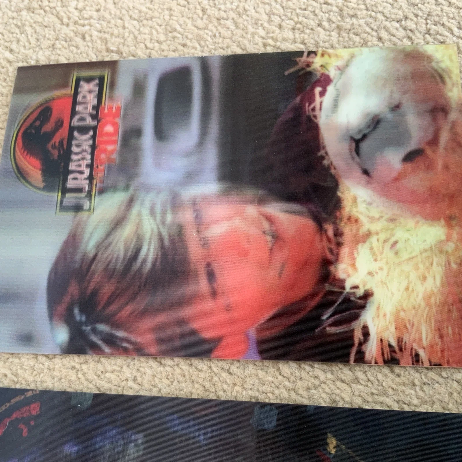 2 x Rare Jurassic Park Ride Universal Studios Unused Lenticular Postcards 2003, image 3