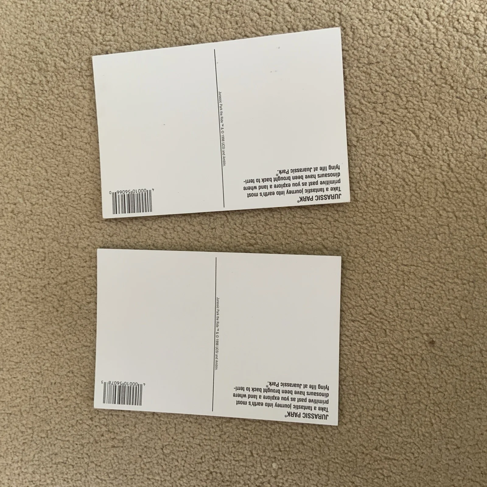 2 x Rare Jurassic Park Ride Universal Studios Unused Lenticular Postcards 2003, image 4