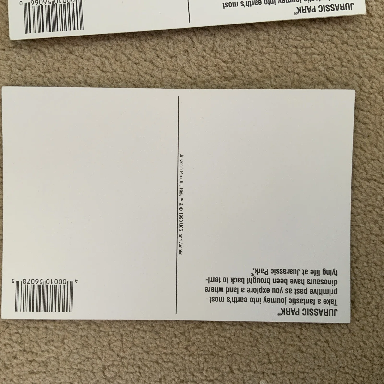 2 x Rare Jurassic Park Ride Universal Studios Unused Lenticular Postcards 2003, image 5