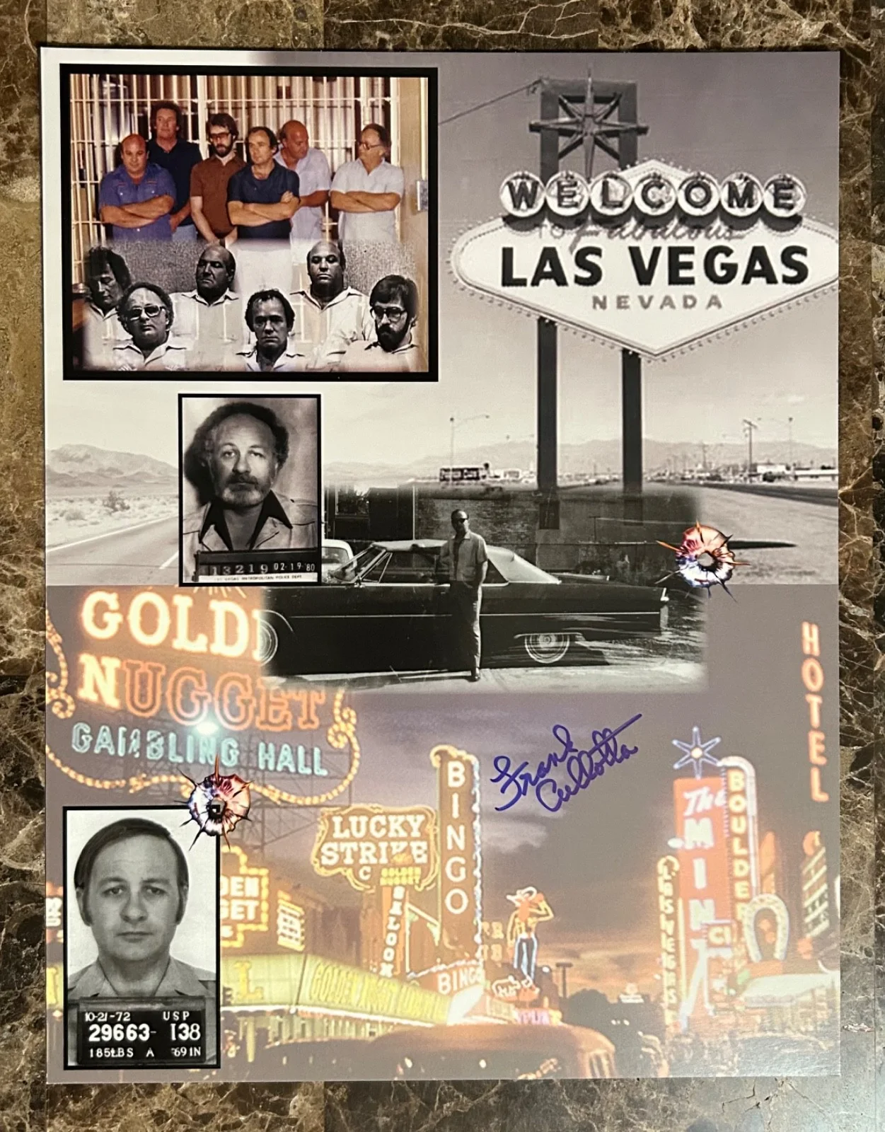 Frank Cullotta — FRANK CULLOTTA AUTOGRAPHED 8.5x11 PHOTO SIGNED AUTO CHICAGO MAFIA CASINO COA, image 2