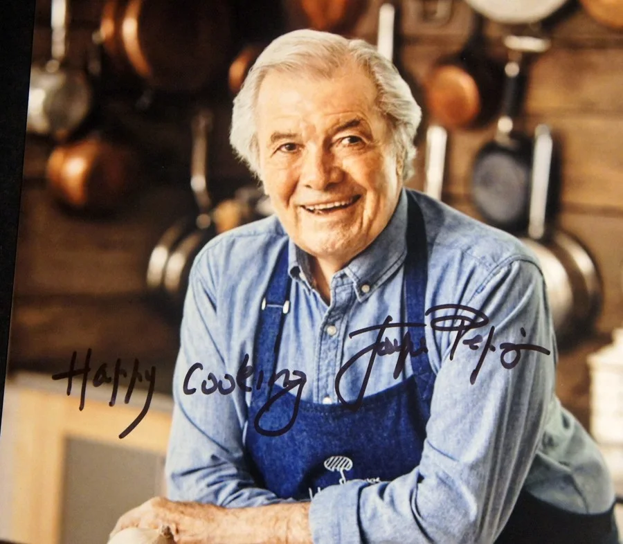 Jacques Pepin — JACQUES PEPIN SIGNED 8x10 Color Photo, Beckett Certified (Celebrity French Chef), изображение 2
