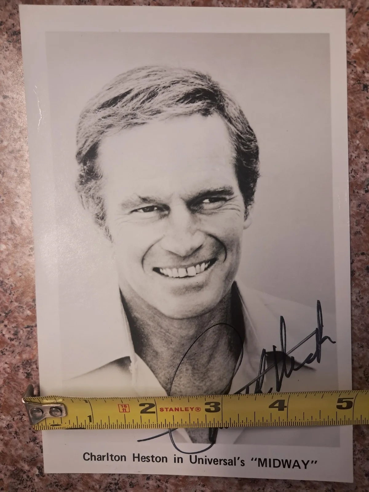 Charlton Heston — Charlton Heston autographed original photograph Midway Signed Movies, image 3