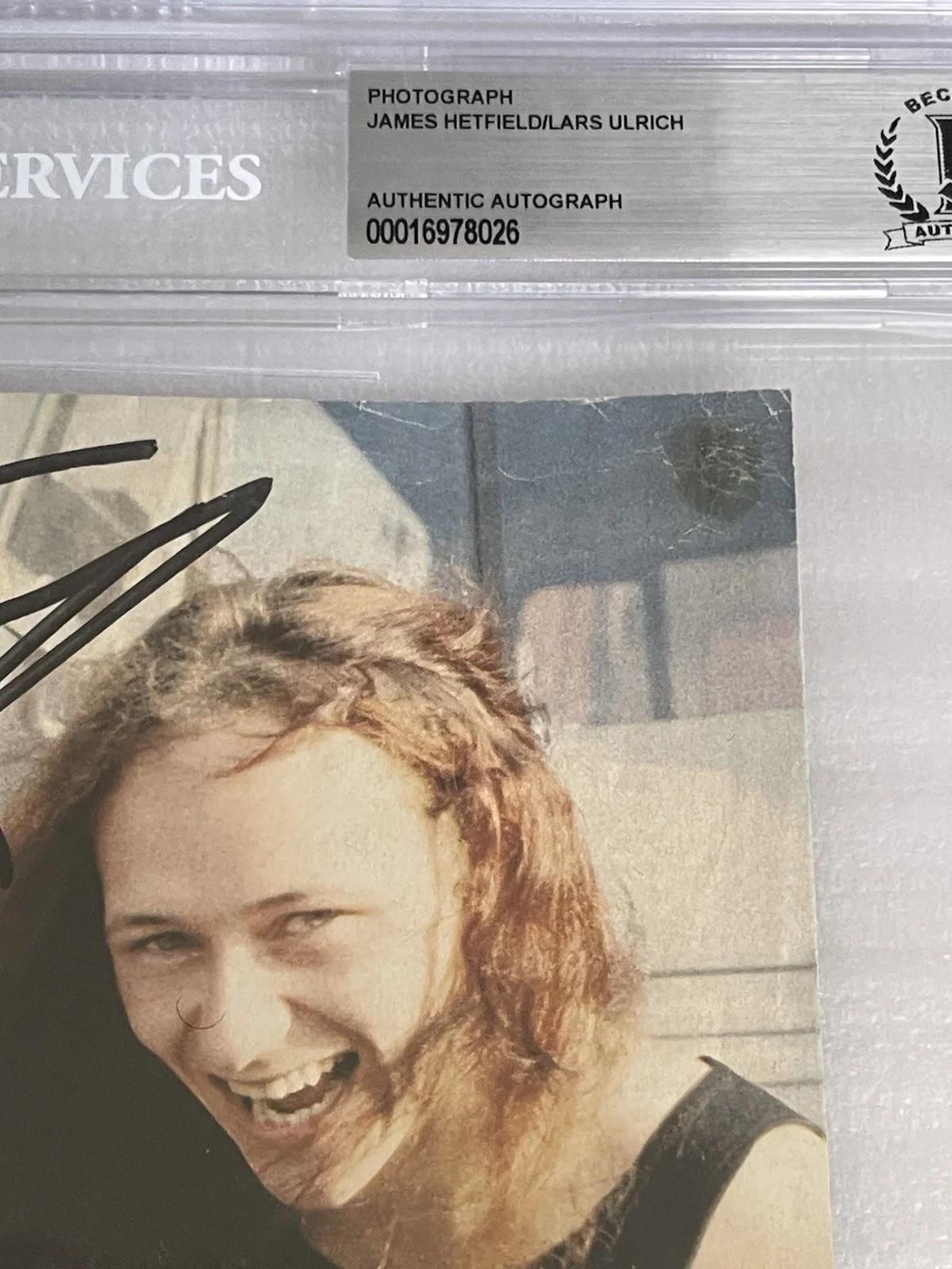 METALLICA Lars Ulrich James Hetfield Signed Autograph Hot Shot Photo BAS Beckett, изображение 3