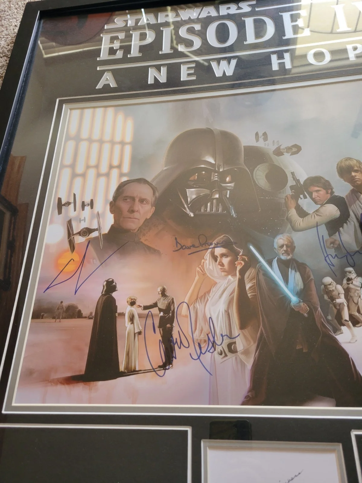 Star Wars A New Hope Cast Signed COA Autograph Movie Ford Lucas FISHER GUINNESS, изображение 3