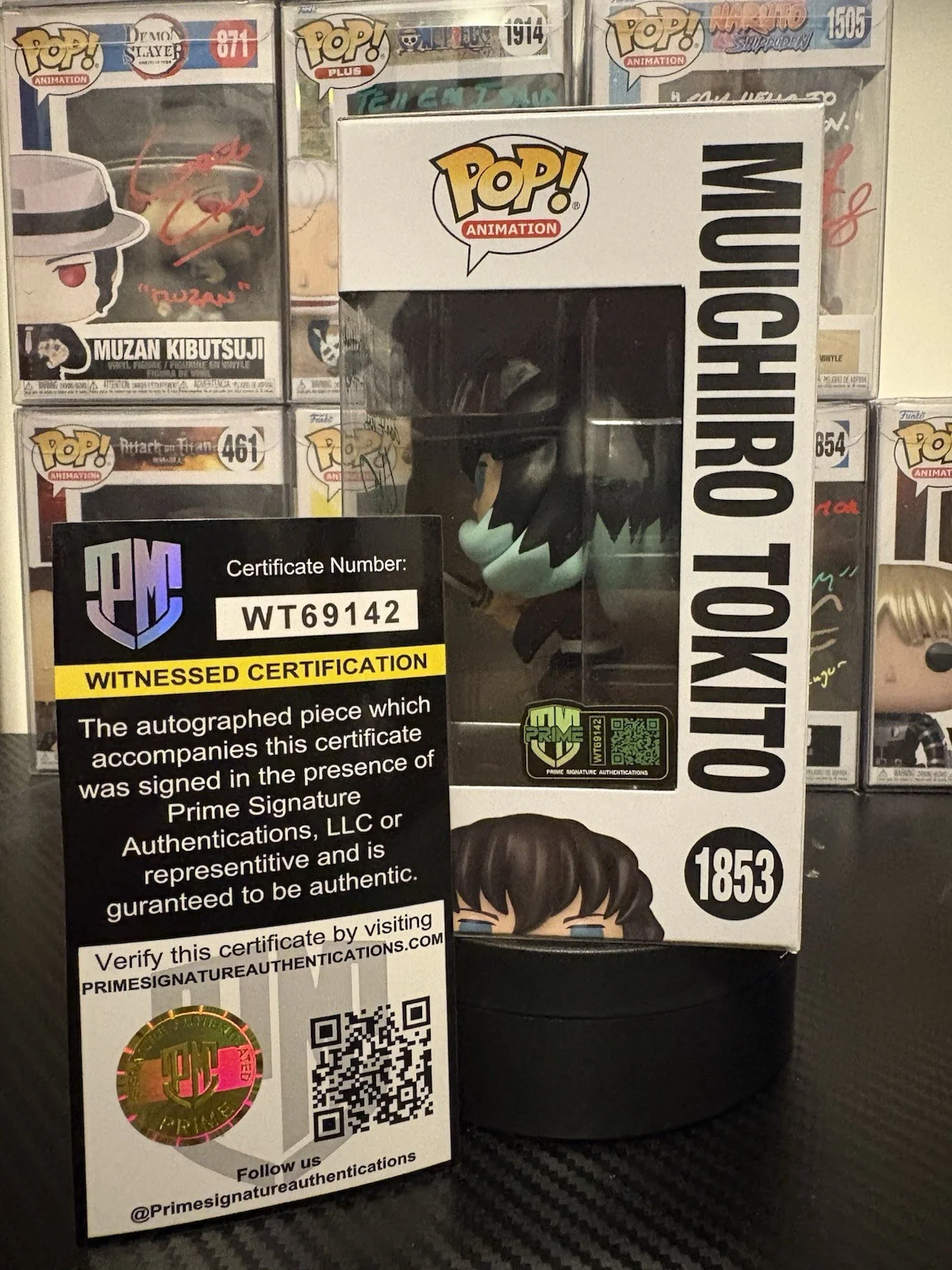Tokito — Funko Pop Demon Slayer Muichiro Tokito #1853 Autographed Prime Authentications, изображение 2