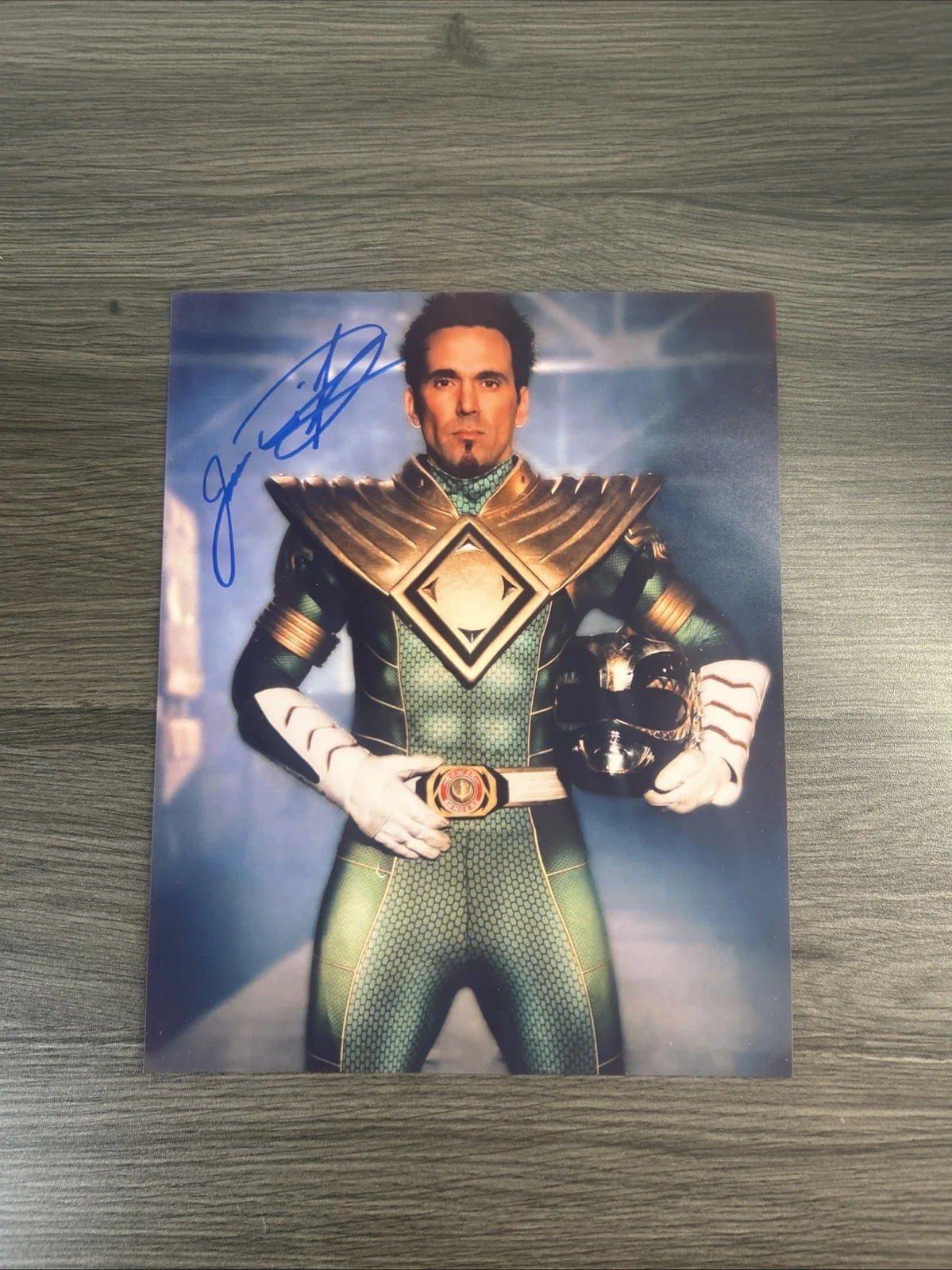 Jason David Frank — Jason David Frank Power Rangers Tommy Green Ranger 8x10 Autograph AS-IS Read