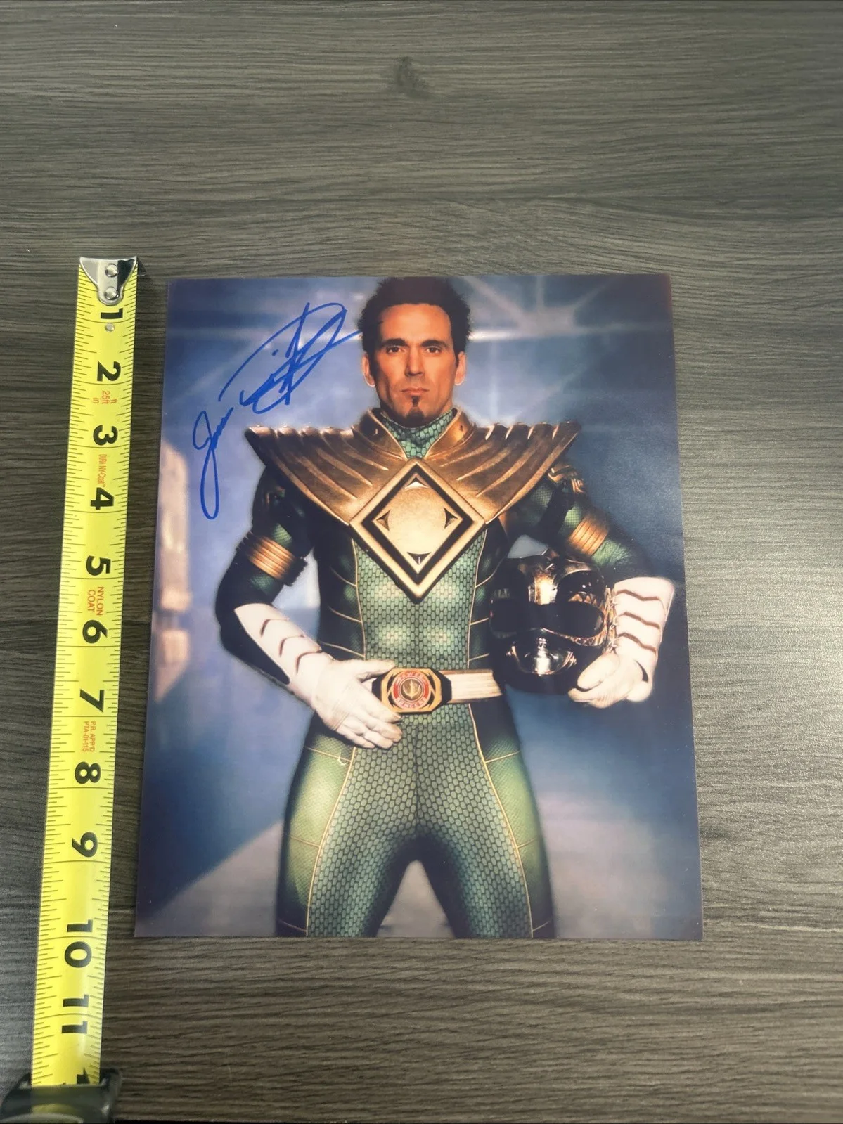 Jason David Frank — Jason David Frank Power Rangers Tommy Green Ranger 8x10 Autograph AS-IS Read, image 3