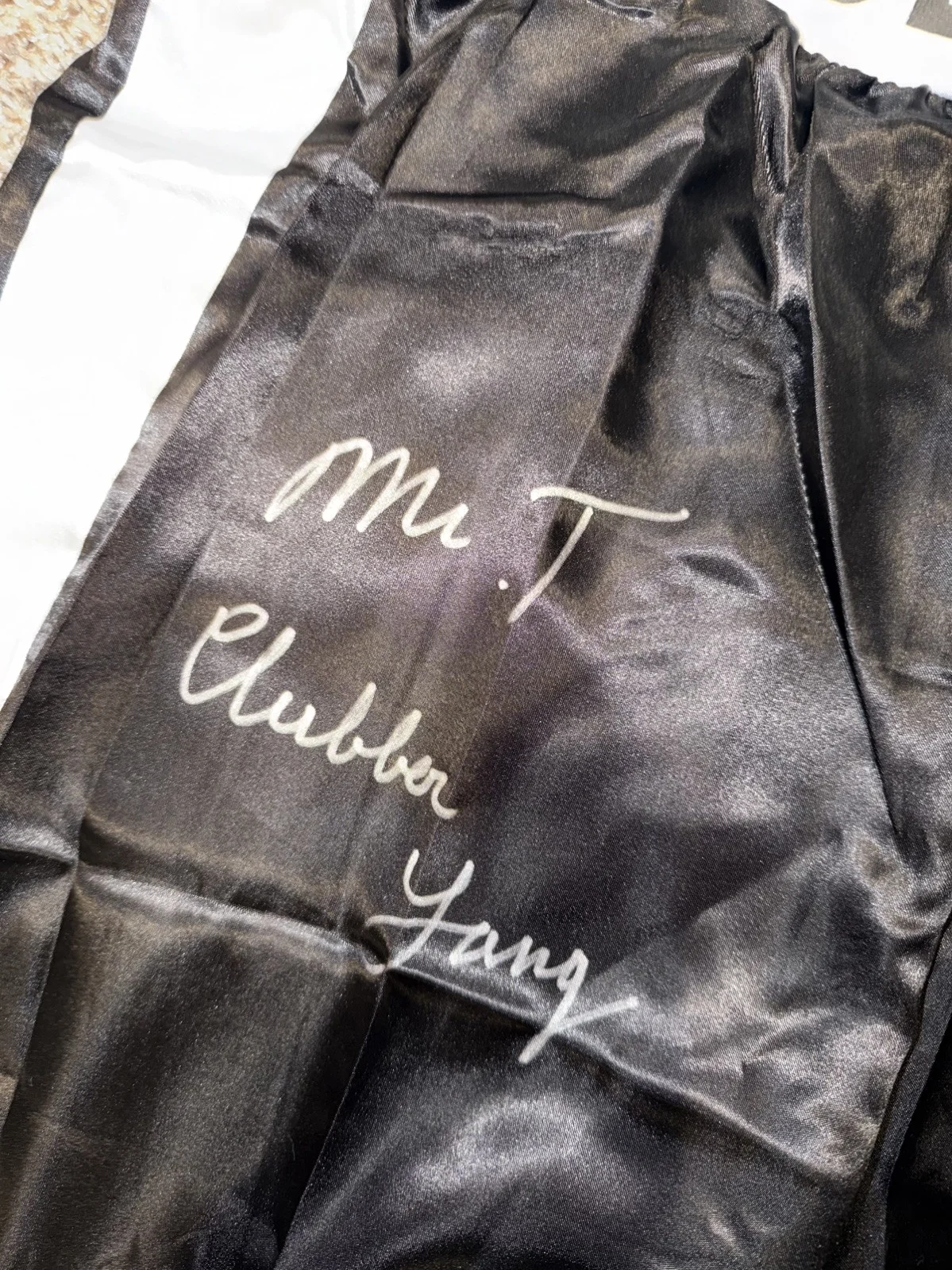 Mr T Autographed Clubber Lang Inscribed Rocky III Boxing Trunks RARE COA, image 2