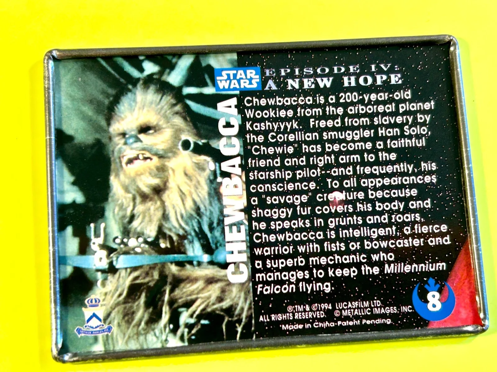 Peter Mathew — Peter Mayhew Chewbacca Signed Autograph Metallic Card - Star Wars: A New Hope, изображение 3