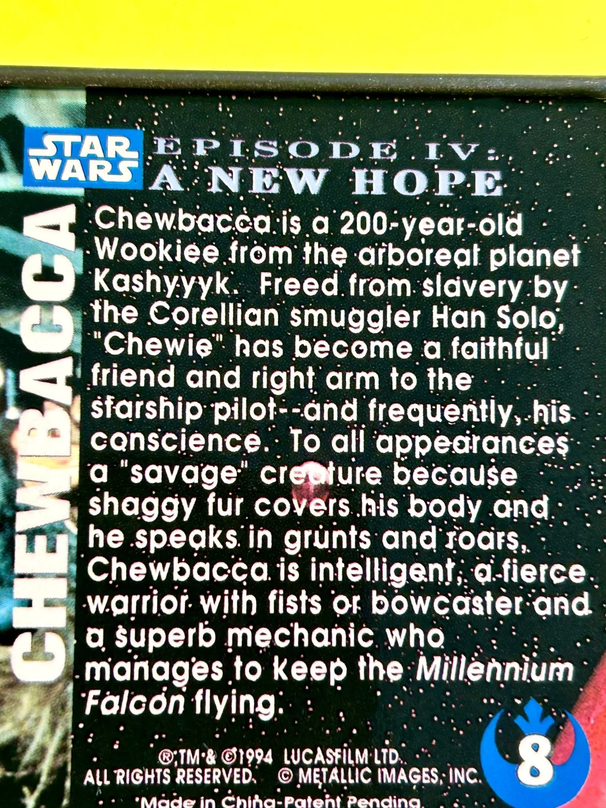 Peter Mathew — Peter Mayhew Chewbacca Signed Autograph Metallic Card - Star Wars: A New Hope, изображение 4