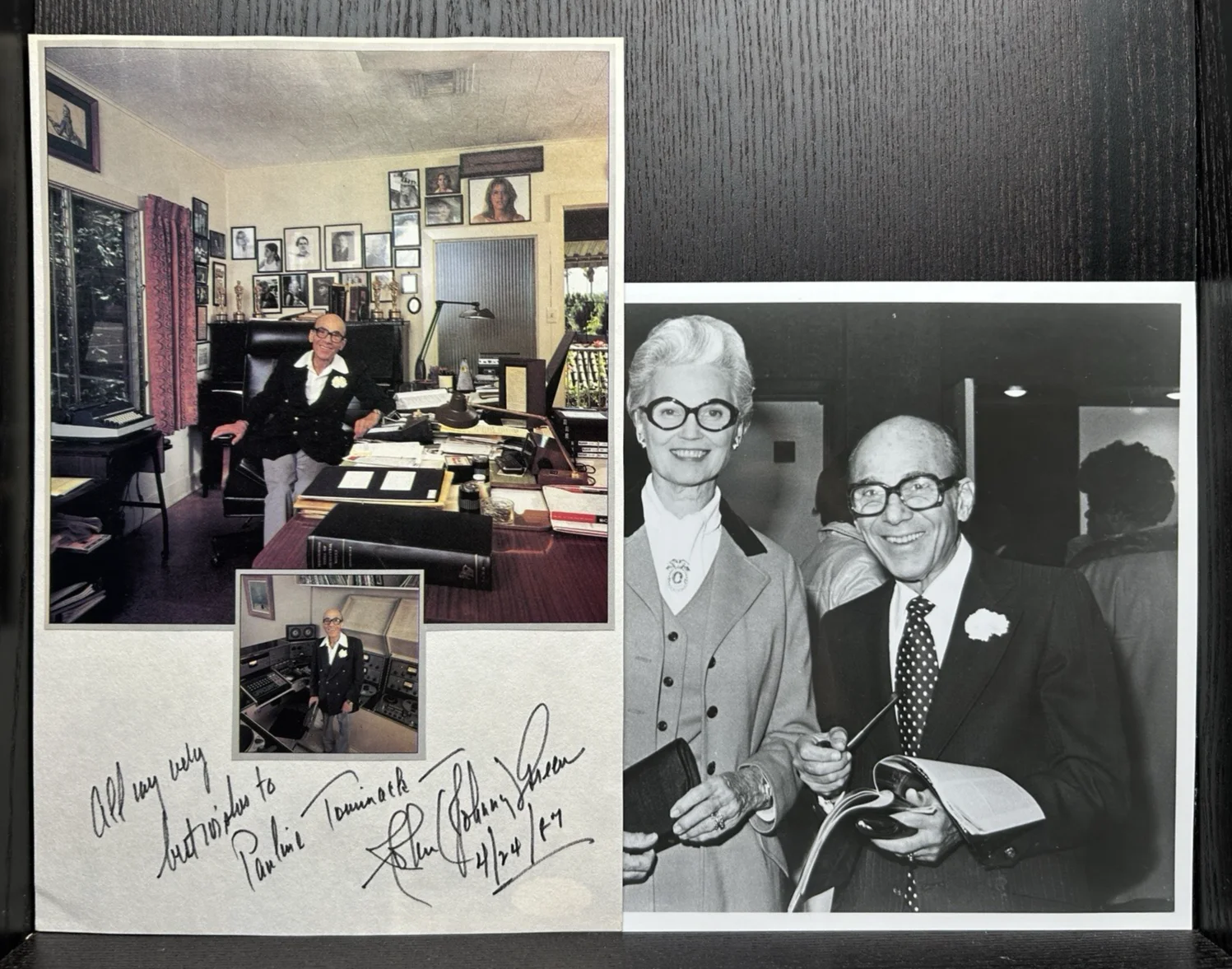 JOHNNY GREEN & DOLLY HAAS SIGNED PAPER & 8x10 PHOTO Original Autograph JSA COA, изображение 2