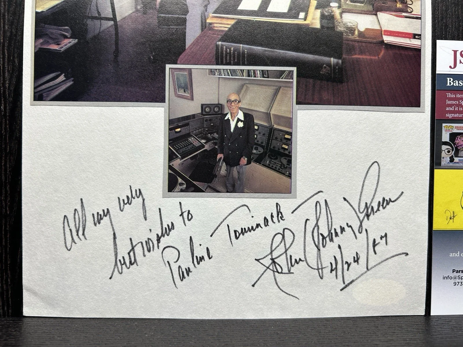 JOHNNY GREEN & DOLLY HAAS SIGNED PAPER & 8x10 PHOTO Original Autograph JSA COA, изображение 4