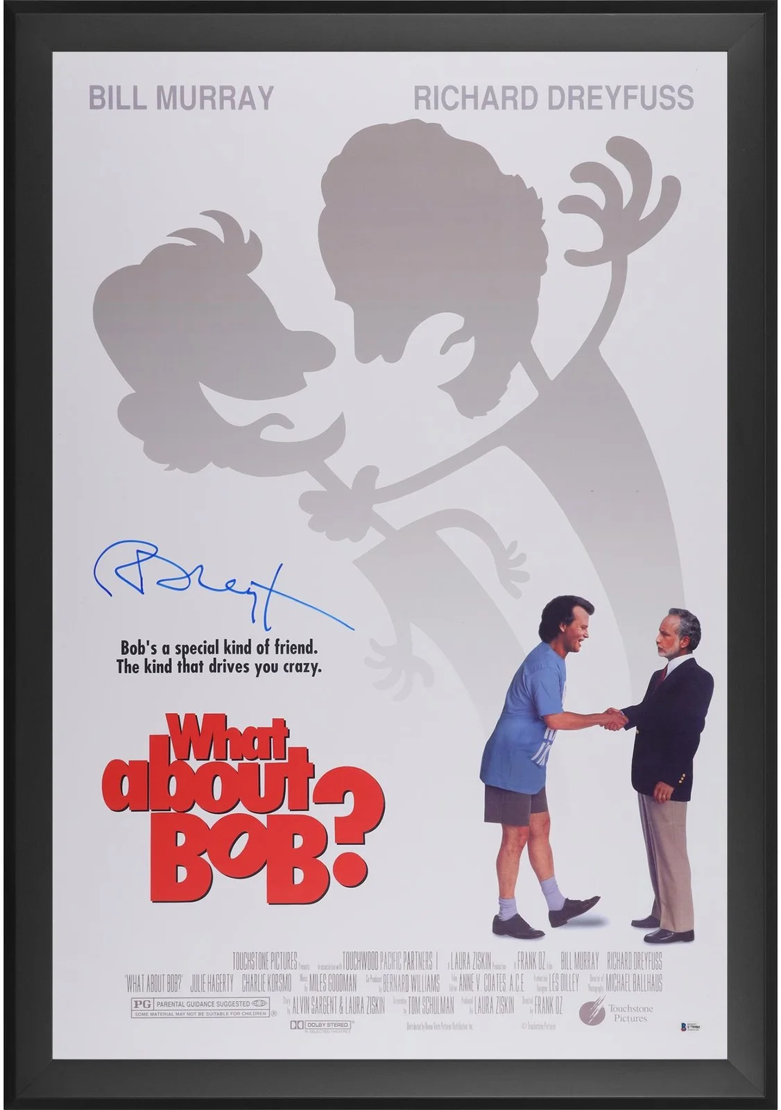 Richard Dreyfuss — Richard Dreyfuss What About Bob Framed Autographed 30" x 40" Movie Poster - BAS
