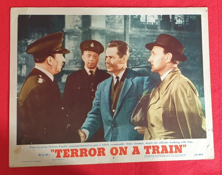Terror on a Train (1948) Original US Lobby Card Set x8 – Glenn Ford MGM Vintage, изображение 4