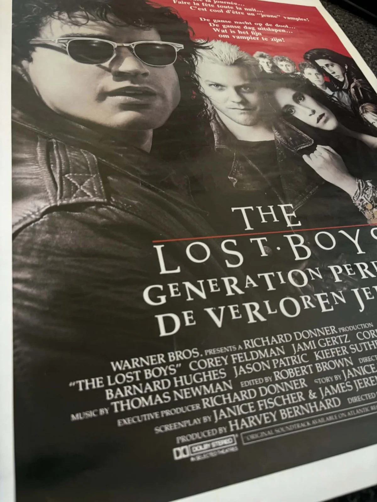 Lost Boys 80s classic rare Belgium Movie Poster, изображение 3