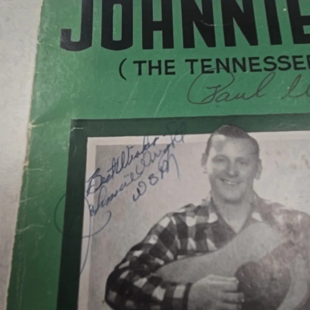 Signed Johnnie Wright & Jack Anglin Paul Warren Shot Jackson Leslie Milburn WSM, image 2