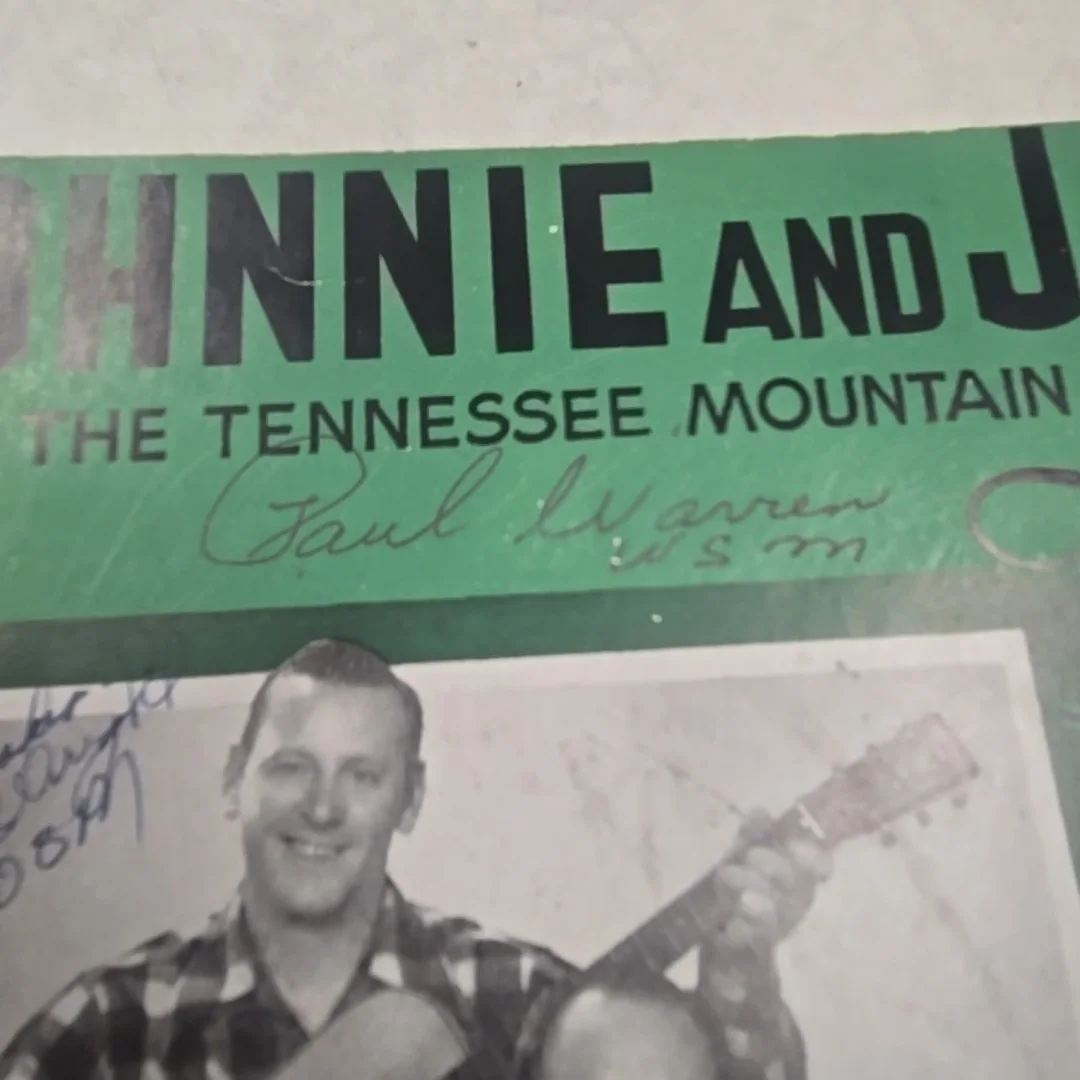 Signed Johnnie Wright & Jack Anglin Paul Warren Shot Jackson Leslie Milburn WSM, image 3