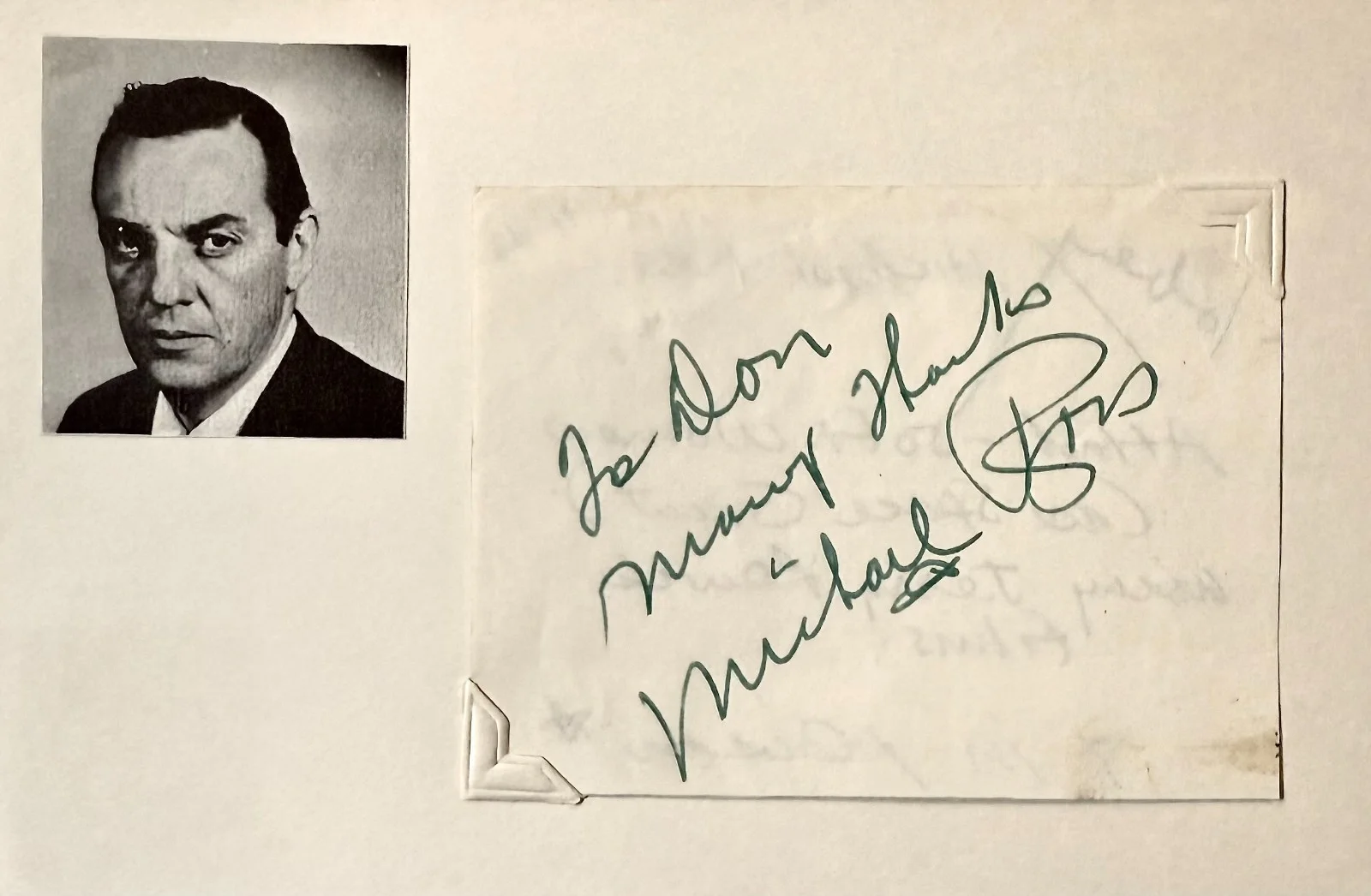 Michael Ross — MICHAEL ROSS Autograph Signed 4x6 INDEX CARD Attack of the 50 Foot Woman D.O.A., изображение 3