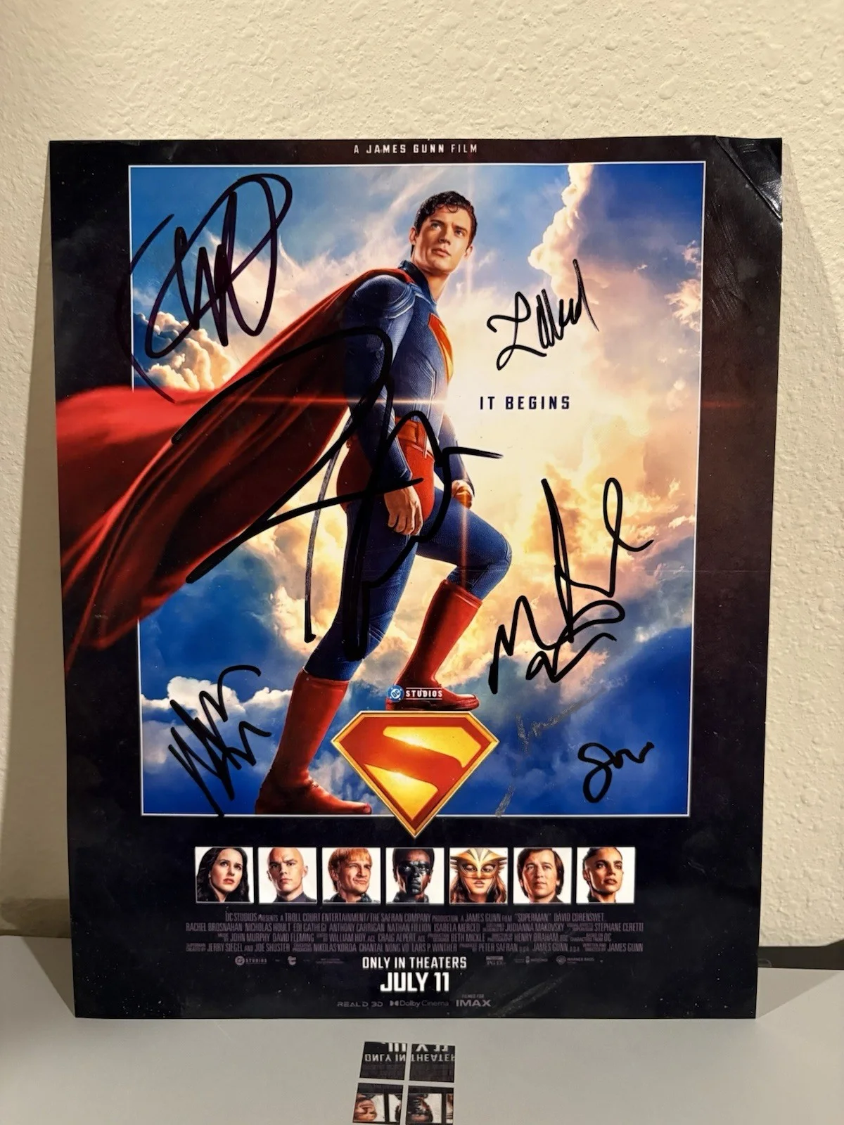 David Corenswet — 7 CAST SIGNED SUPERMAN 2025 8x10 Photo David Corenswet Nicholas Holt