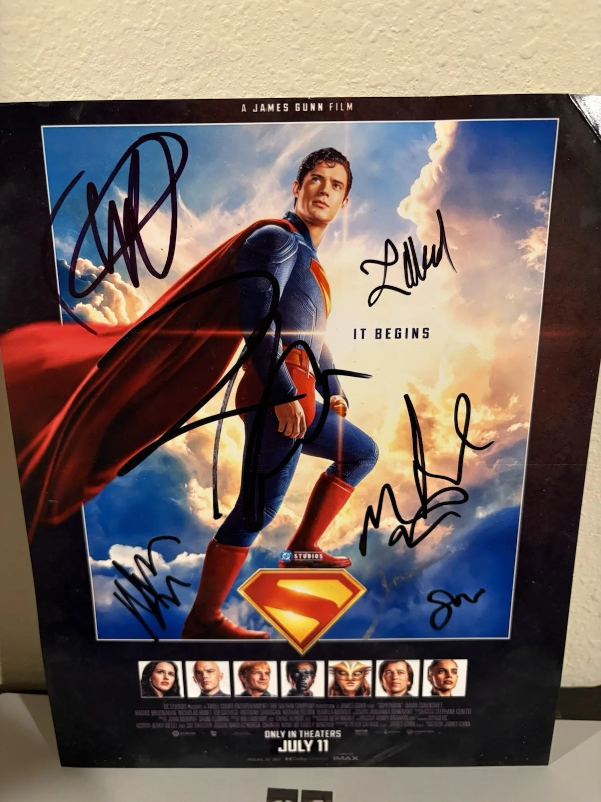 David Corenswet — 7 CAST SIGNED SUPERMAN 2025 8x10 Photo David Corenswet Nicholas Holt, изображение 2