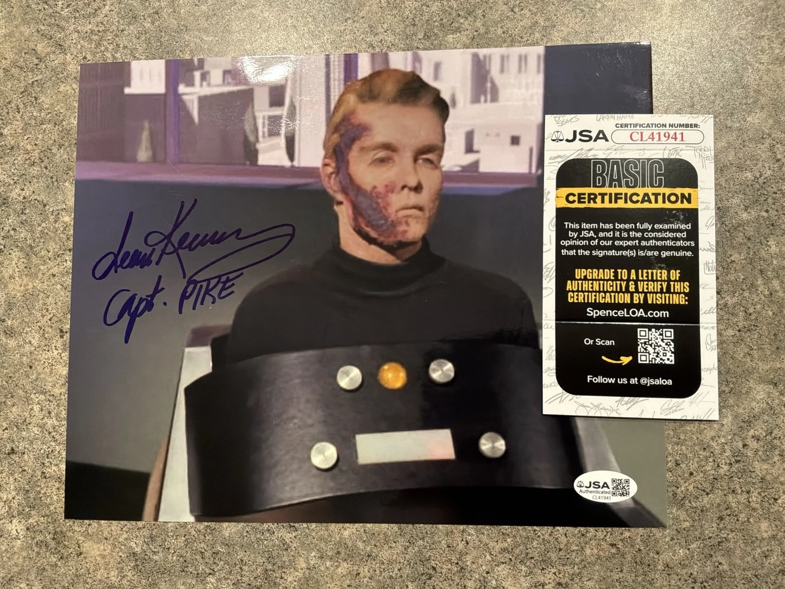 Sean Kenney Star Trek Signed Captain Pike 8x10 Photo JSA Authenticated, изображение 3
