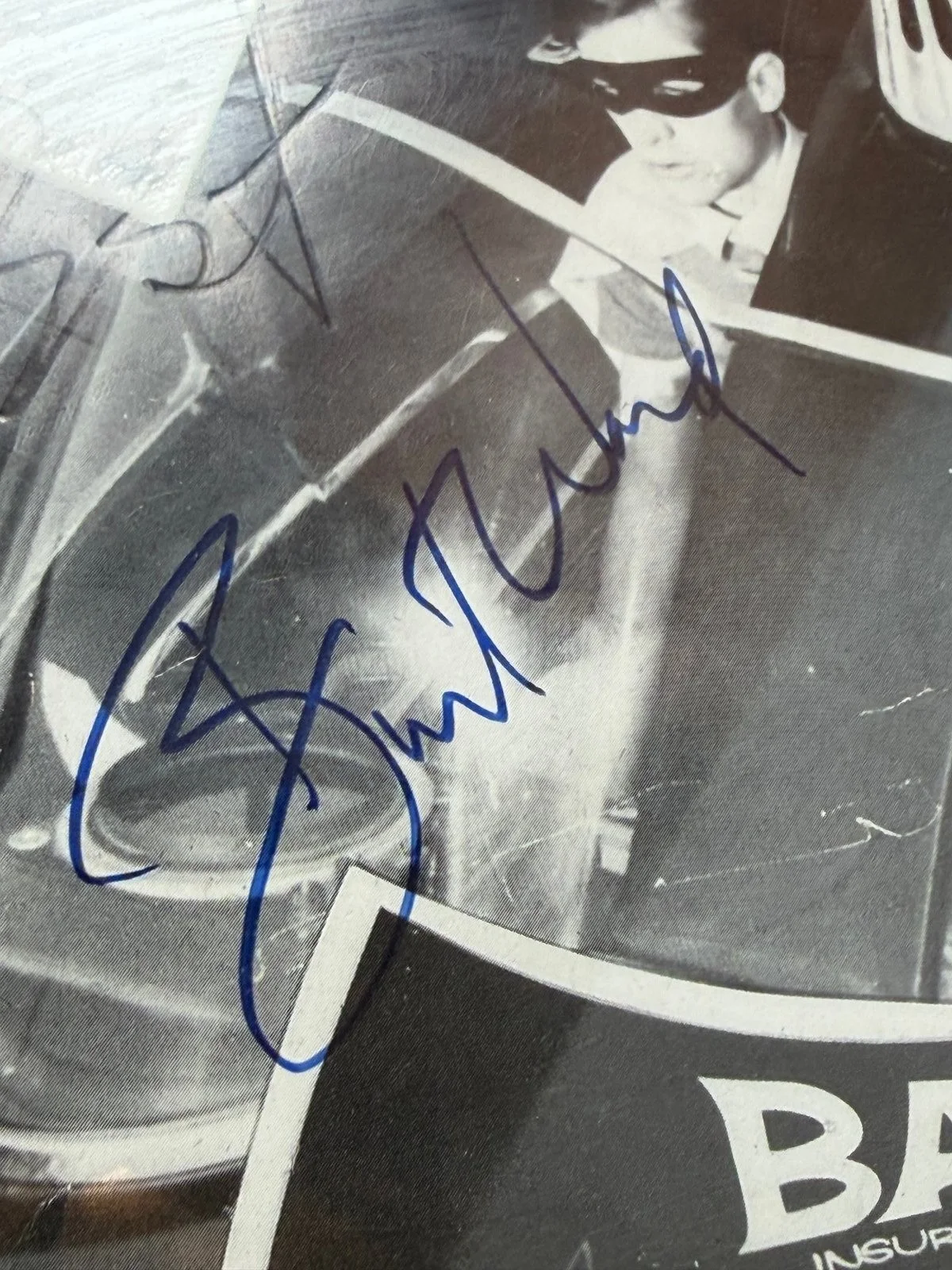 Burt Ward — SIGNED Adam West + Burt Ward Batman Batmobile 1967 Signed Framed Photo, image 2