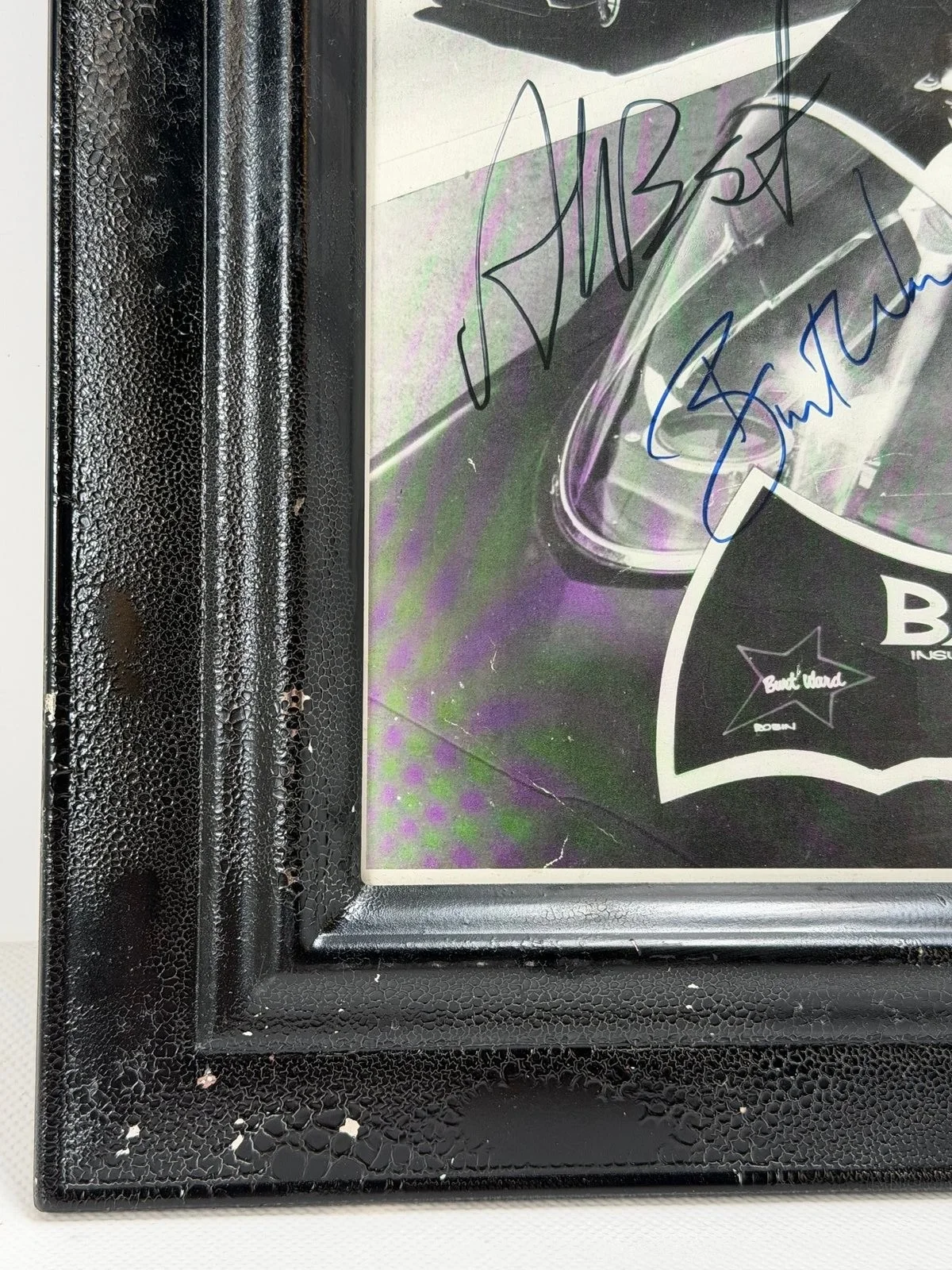 Burt Ward — SIGNED Adam West + Burt Ward Batman Batmobile 1967 Signed Framed Photo, image 4