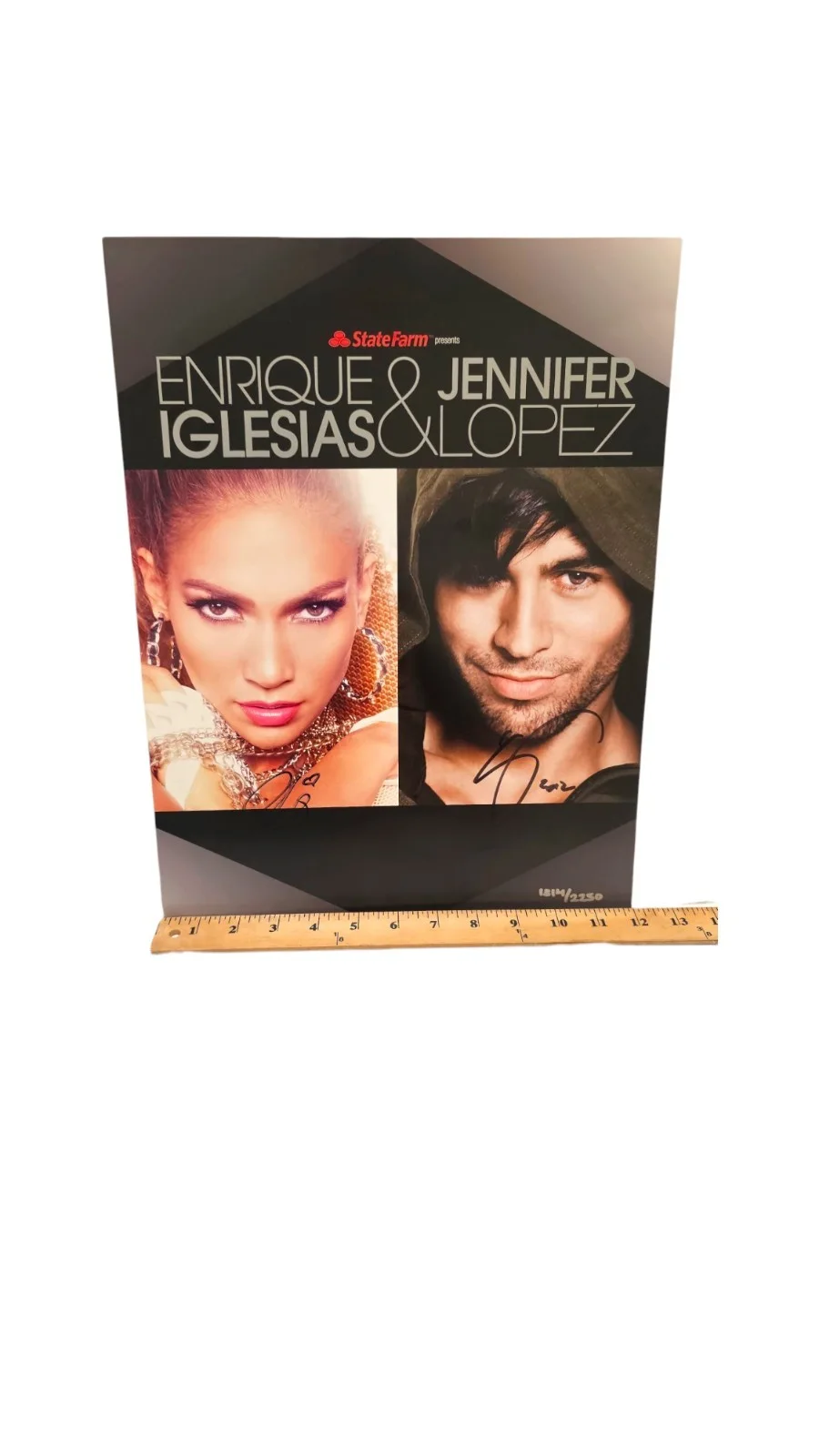 ENRIQUE IGLESIAS & JENNIFER LOPEZ 2012 TOUR CONCERT AUTOGRAPHED POSTER 15.5"X 12, изображение 3