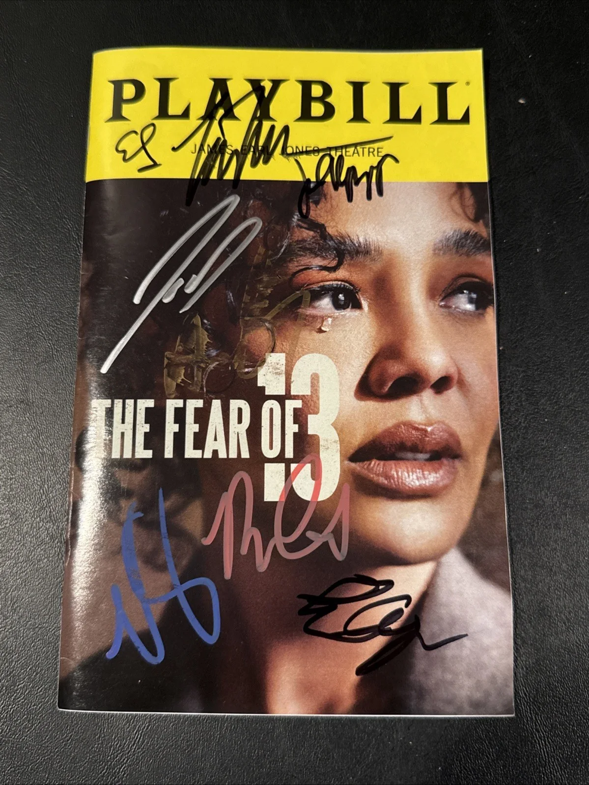 Adrien Brody, Tessa Thompson, cast members — The Fear of 13 signed Broadway Playbill Adrien Brody, Tessa Thompson 8 Cast